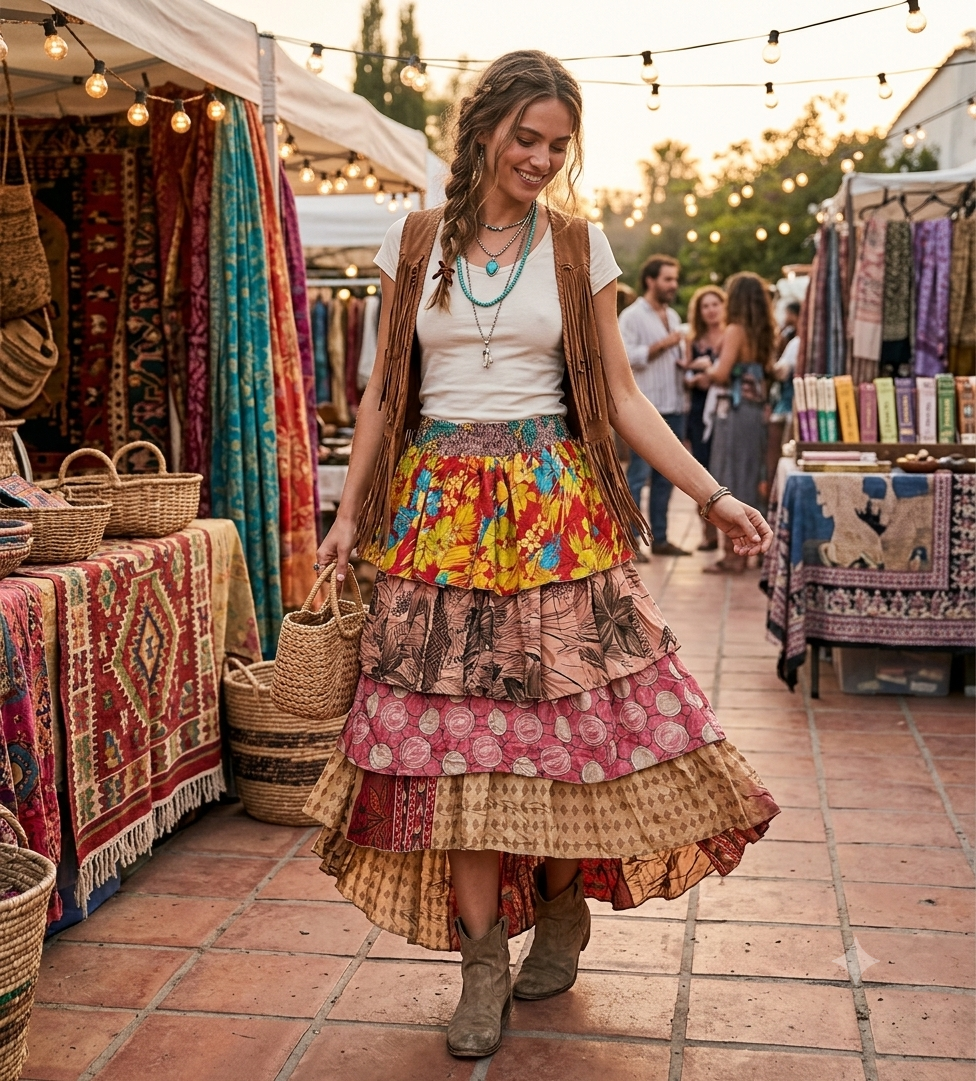 Ruffle Muse Hi-Lo Silk Skirt 1000-05