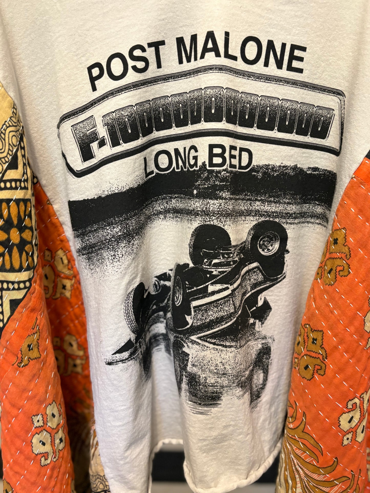 Post Malone Upcycled Vintage Kantha Poncho Tee Fits A Size Large to 3X