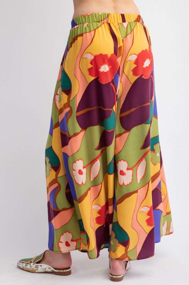 Green Mirabelle Wide Leg Satin Pants