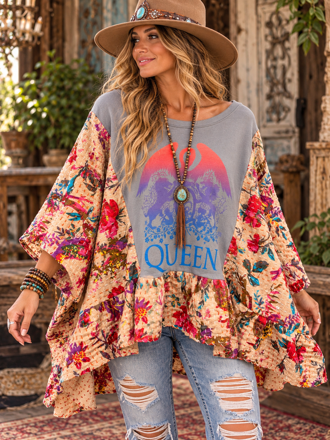 We Will Rock You Drama Mama Poncho One Size Fits a Small to 3X
