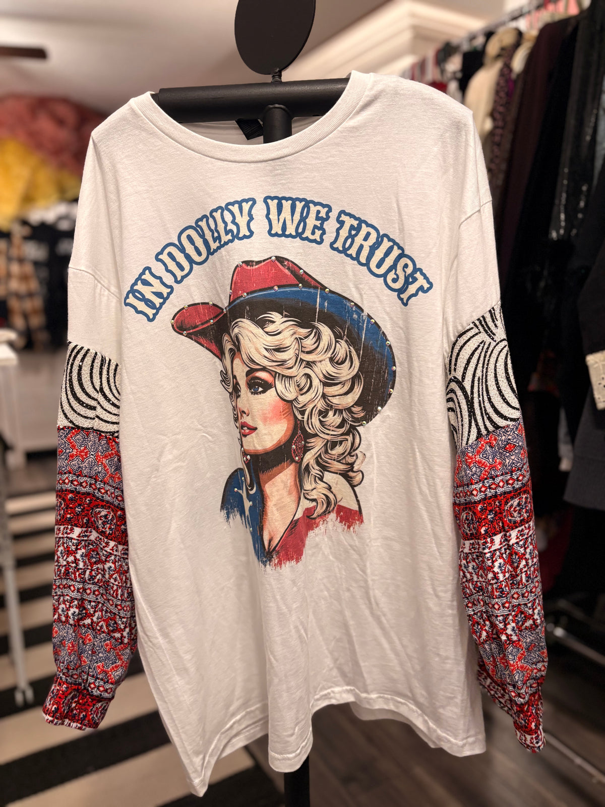 American Dolly Glam Sleeve Tee One Size Fits Small to Large