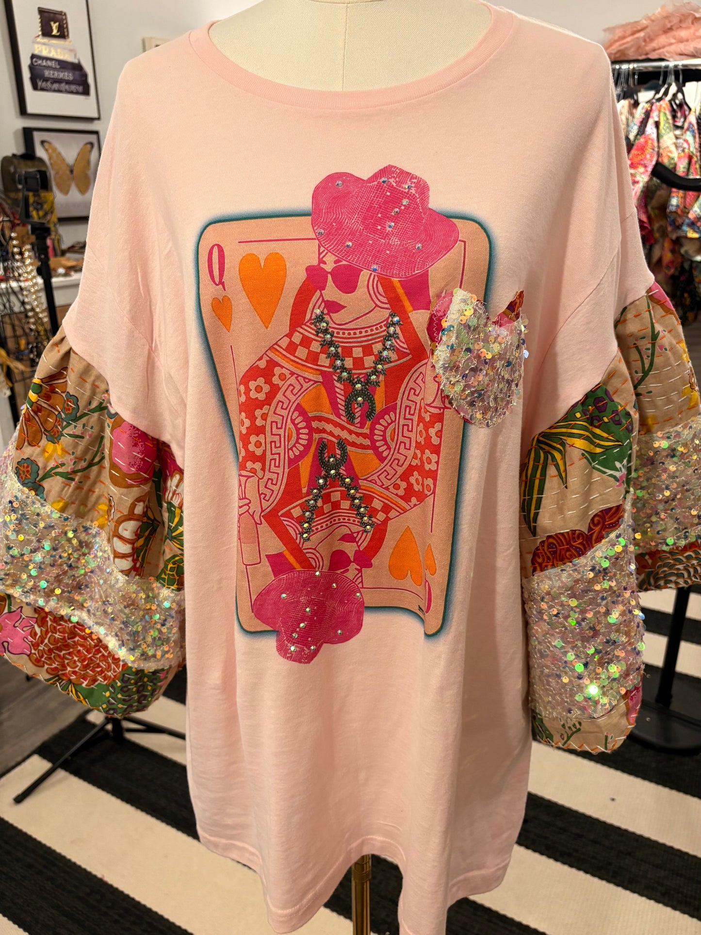 Queen of Sparkle Rhinestone Tee One Size Fits a Small to XXL