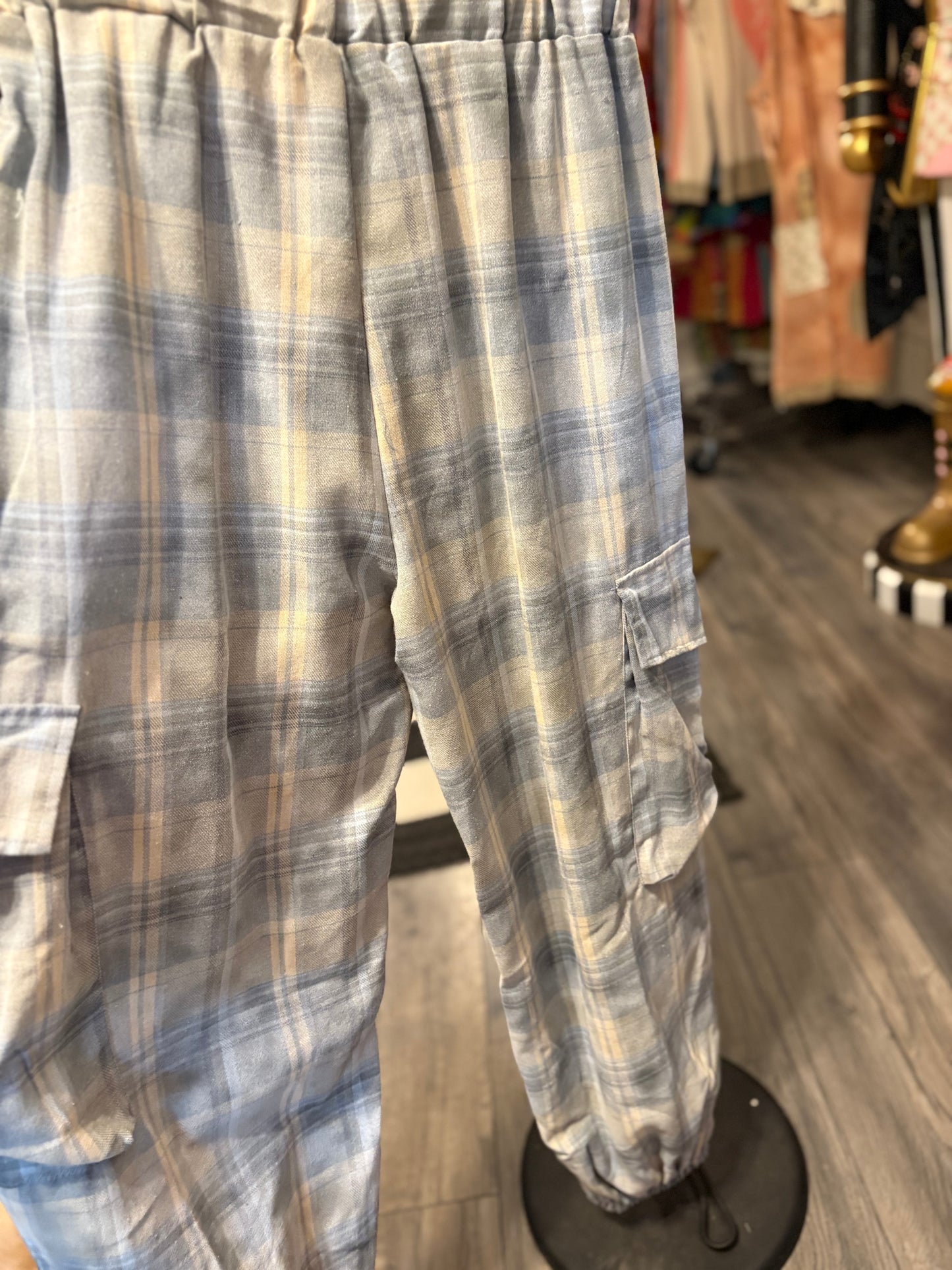 POL Plaid Cargo Joggers