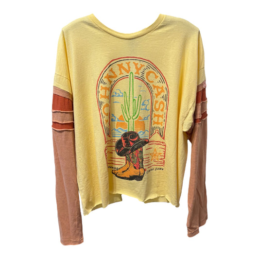 Johnny Cash Upcycled Drop-Sleeve Tee One Size Fits a Small to XL