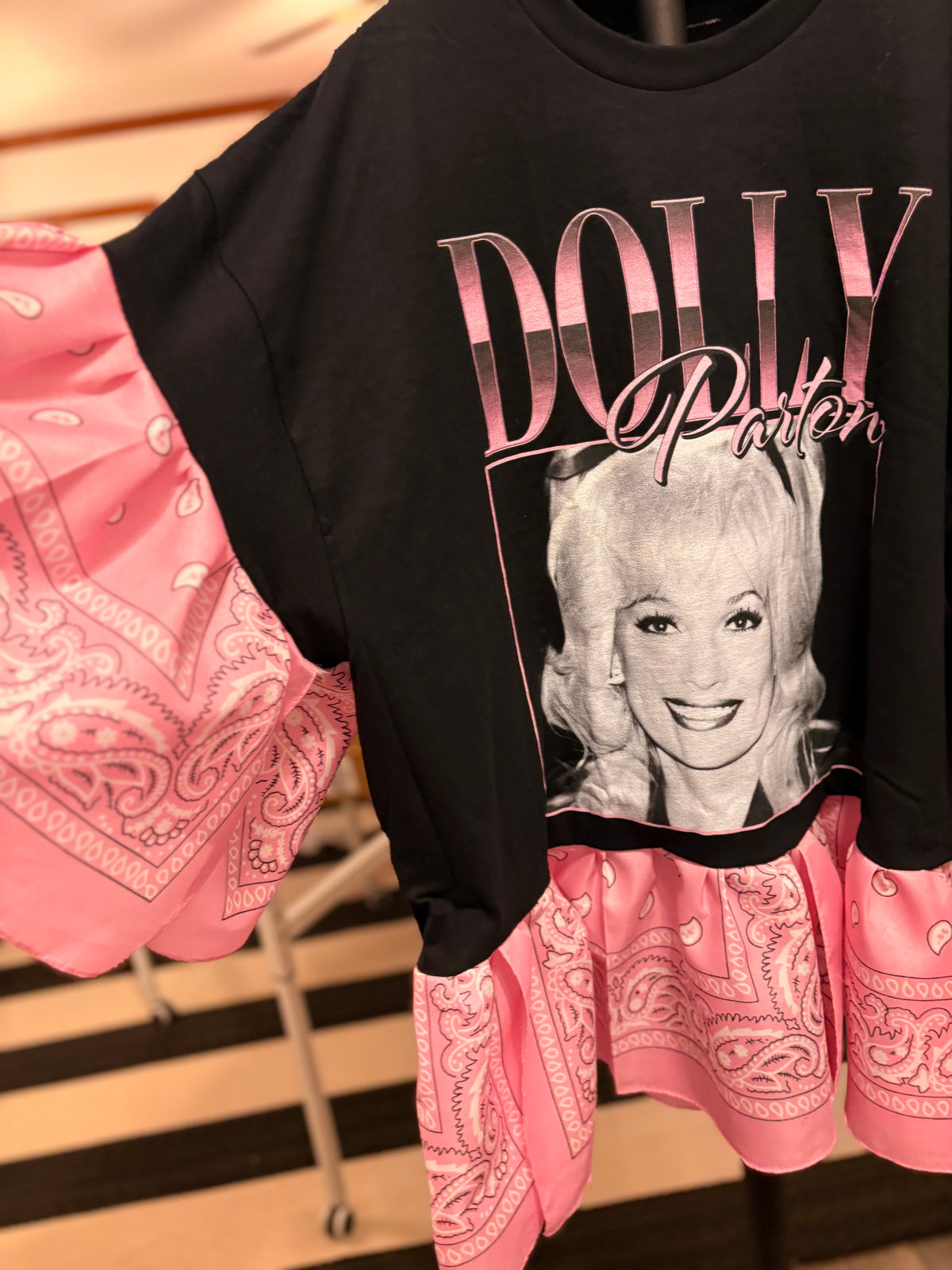 Dolly Pretty In Pink Ruffled Bandana Top One Size Fits a Small to 2X