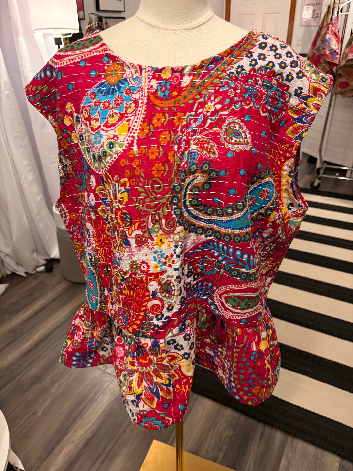 Scarlett Kantha Top One Size Fits a Small to Large