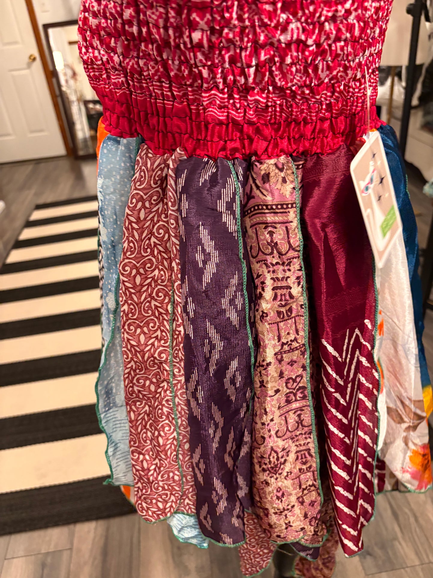 Cherry Pixie Diamond Cut Printed Asymmetric Skirt One Size Fits A Size 2-18