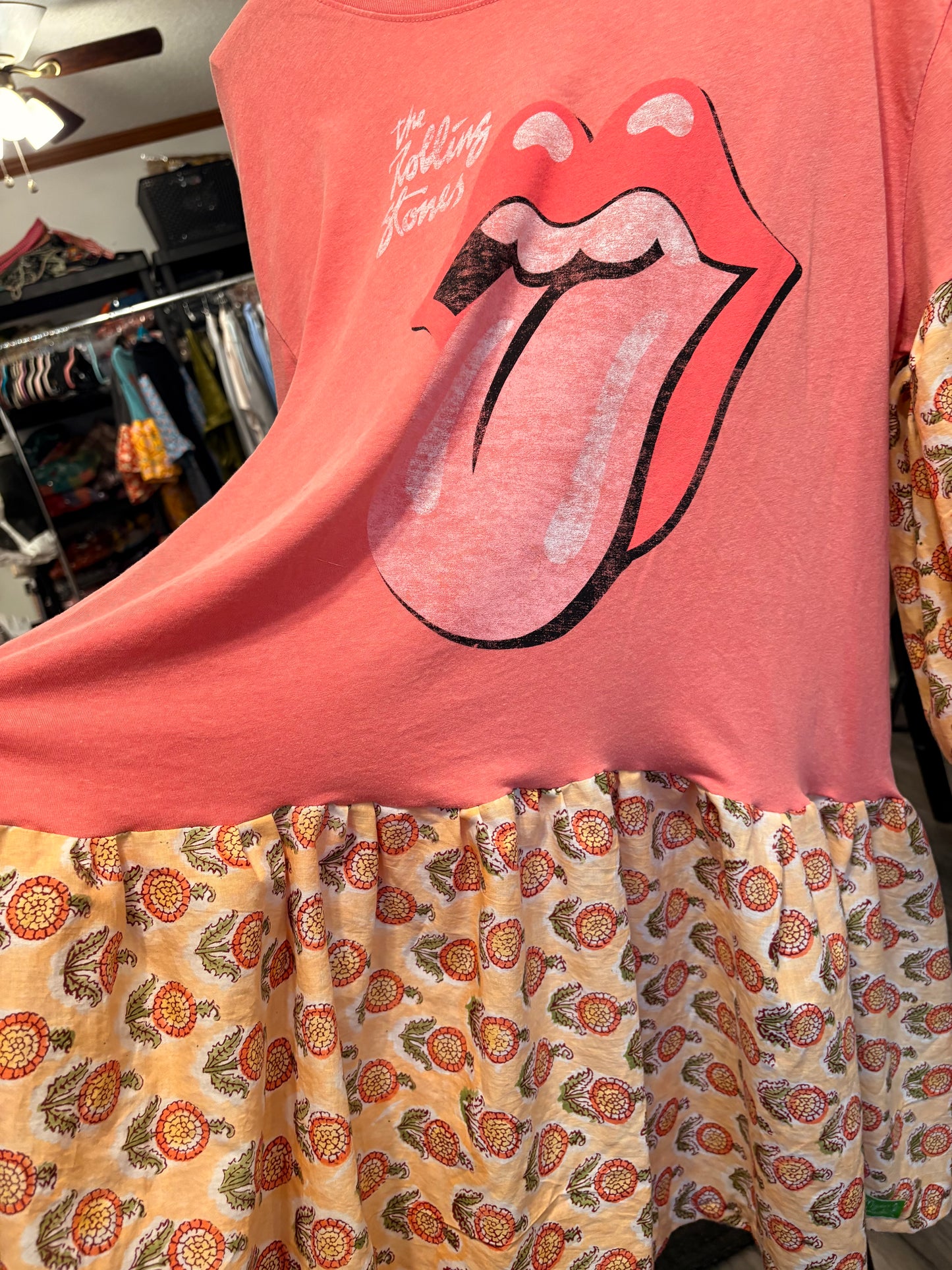 Pretty Stones Ruffled Rockstar Dress One Size Fits a Large to 2X Oversized