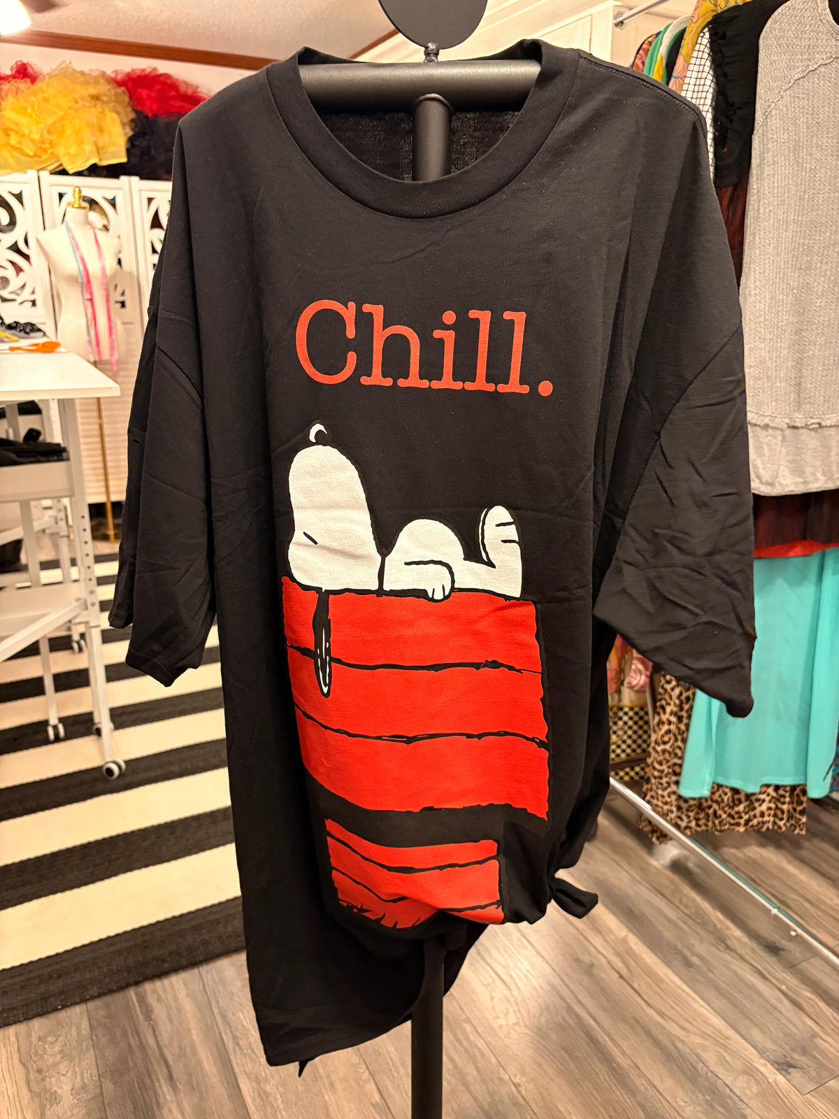 Chill Long Oversized Cut Off Tee With Side Slits