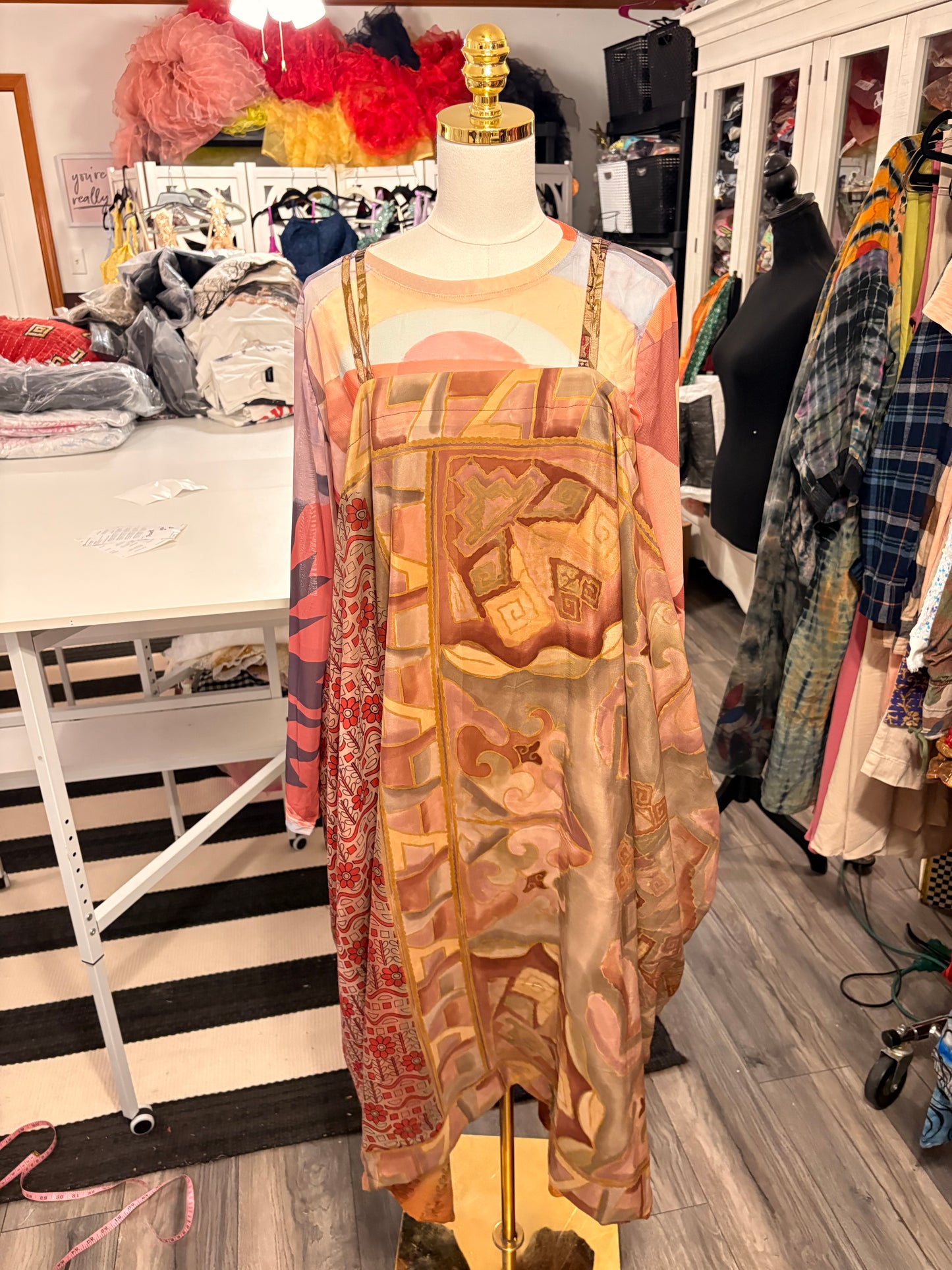Mabel Silk Reversible Maxi Dress One Size Fits Small to 3X 2-22