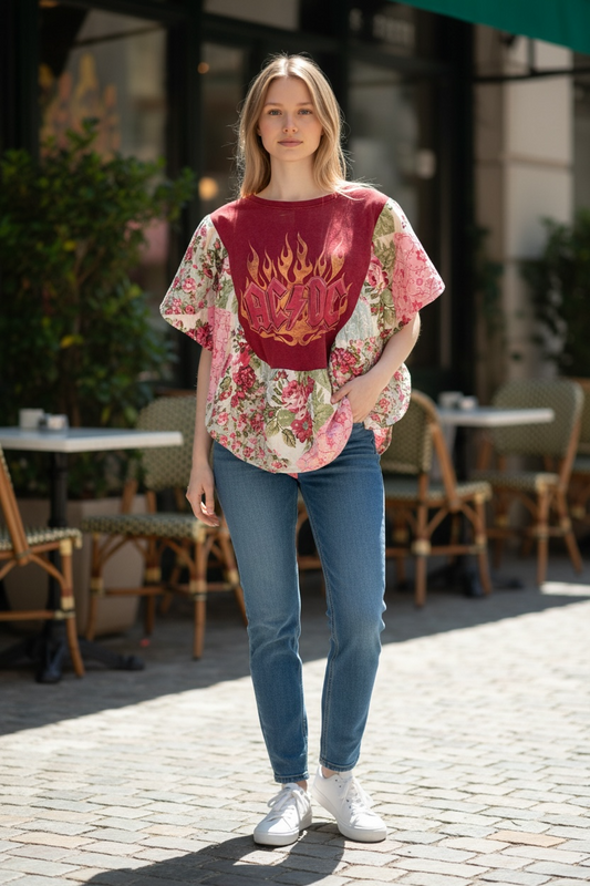 AC/DC Quilted Rock Angel Poncho One Size Fits an XS to Large (0-10) Oversized