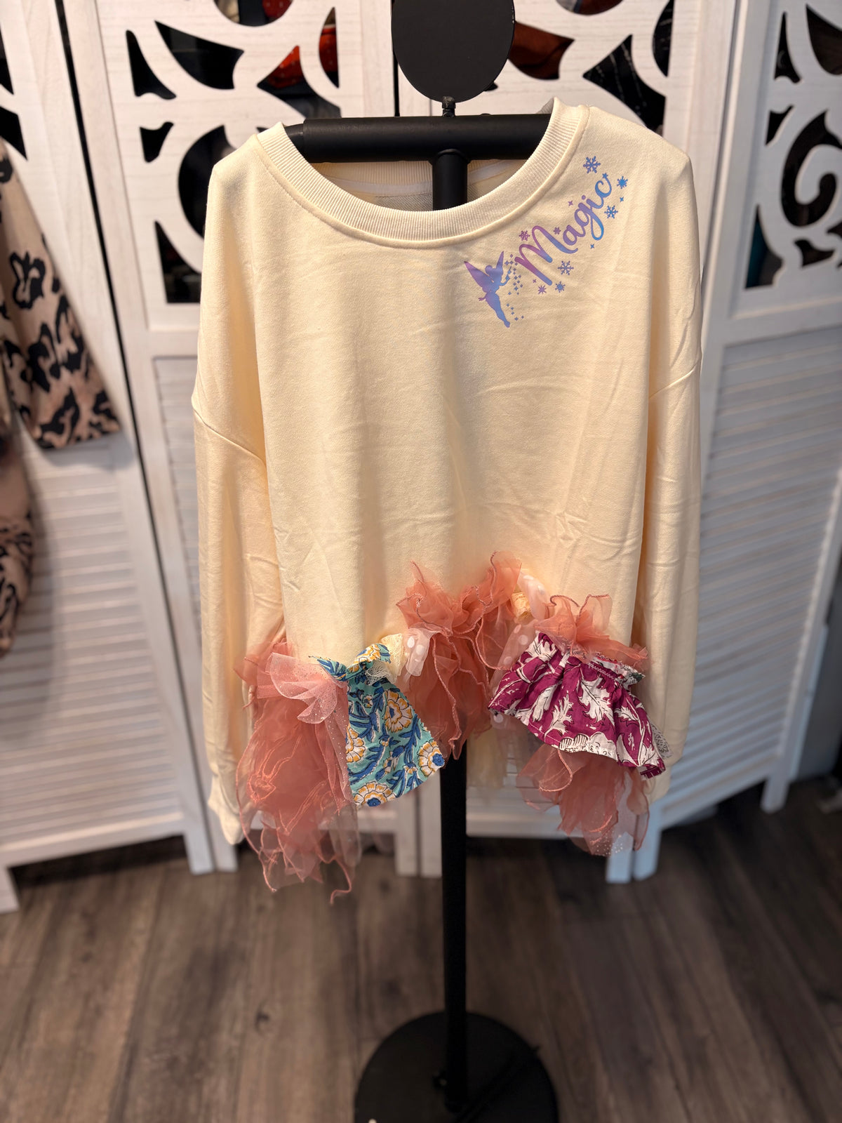 Magical Glam Fringe Asymmetrical Tee One Size Fits Small to XXL