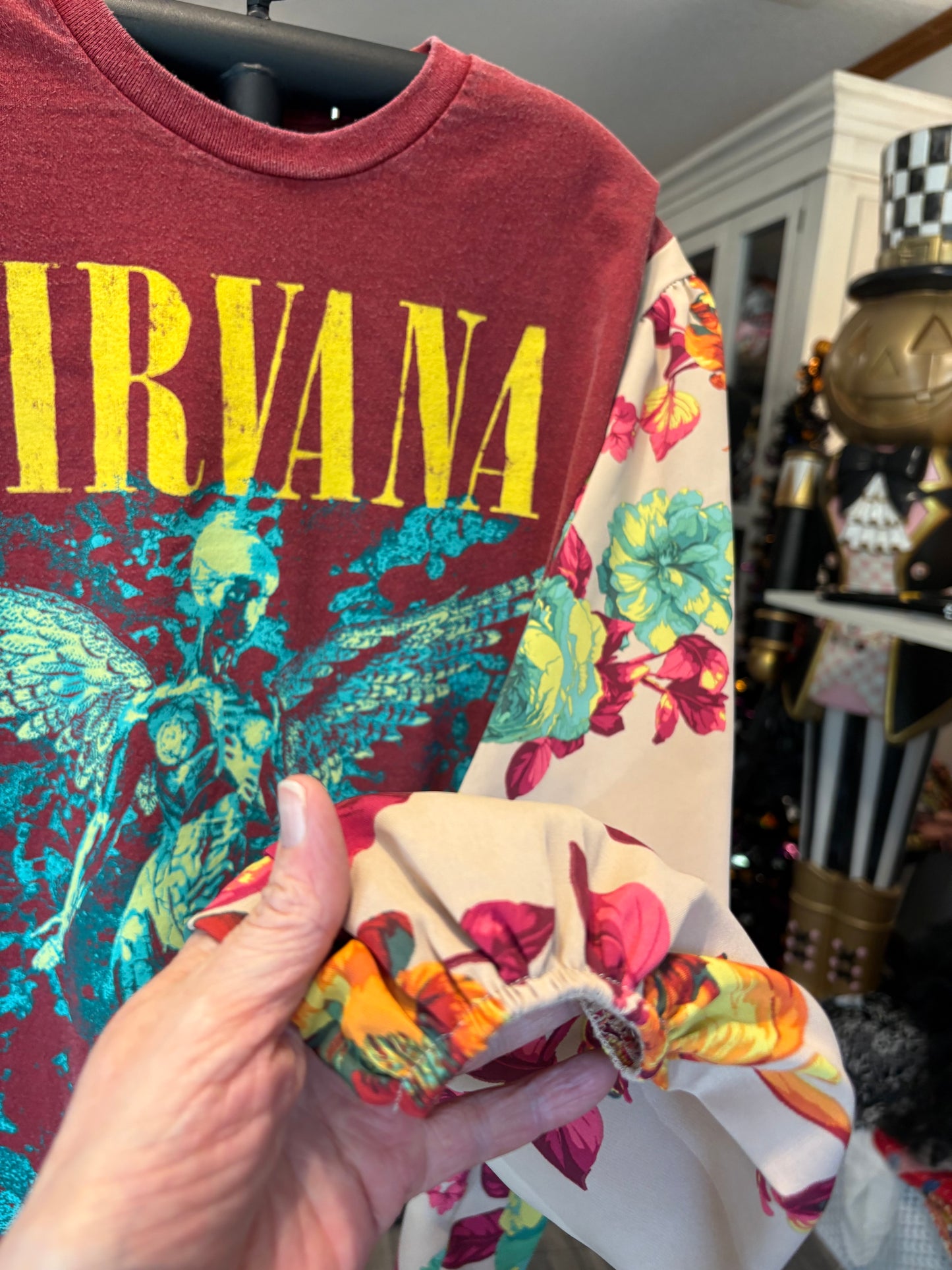 Nirvana Upcycled Drop-Sleeve Tee One Size Fits a Small to XXL 6-16