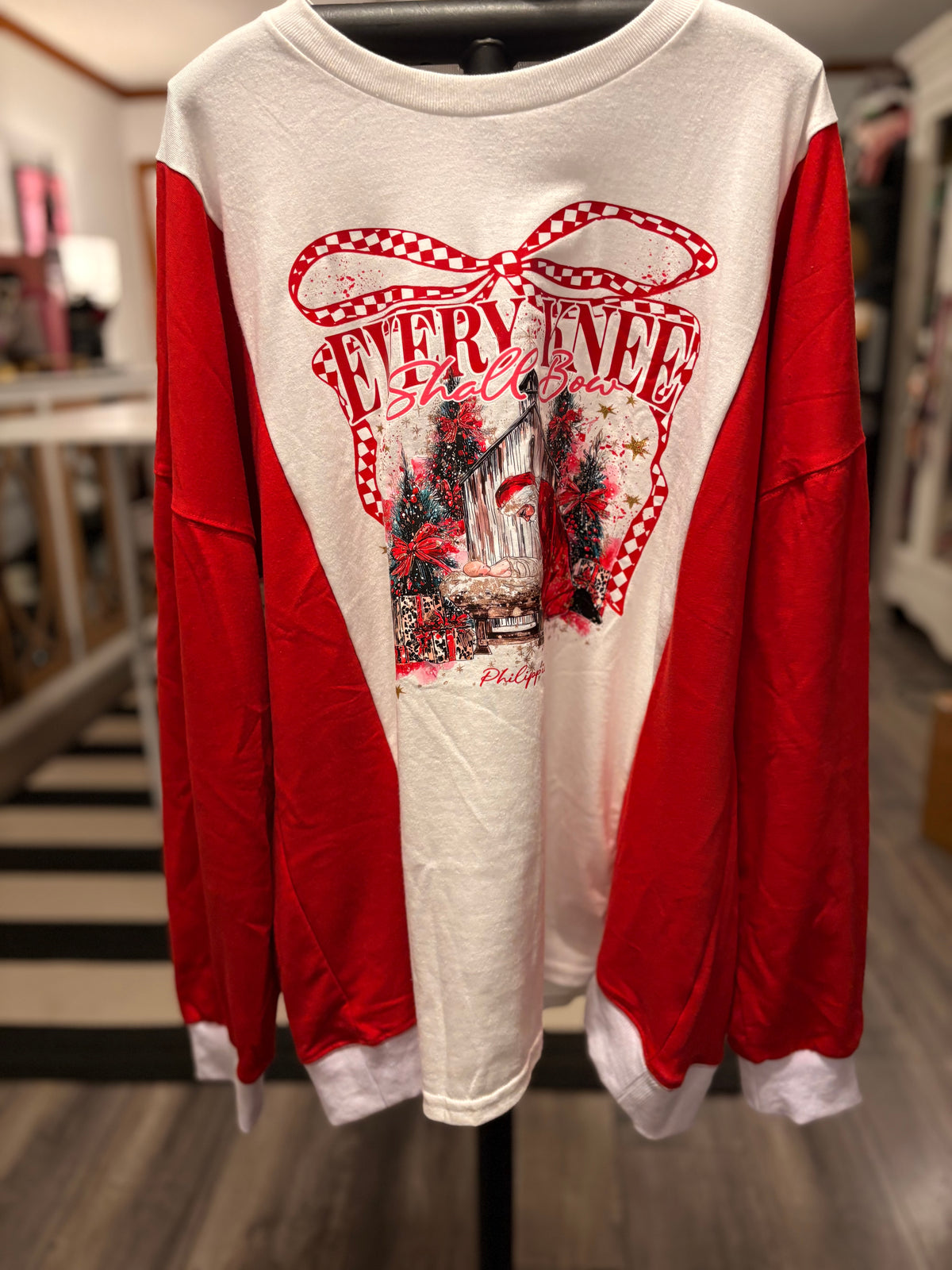 Every Knee Shall Bow Glam Sweater Tee One Size Fits a Small to 3X