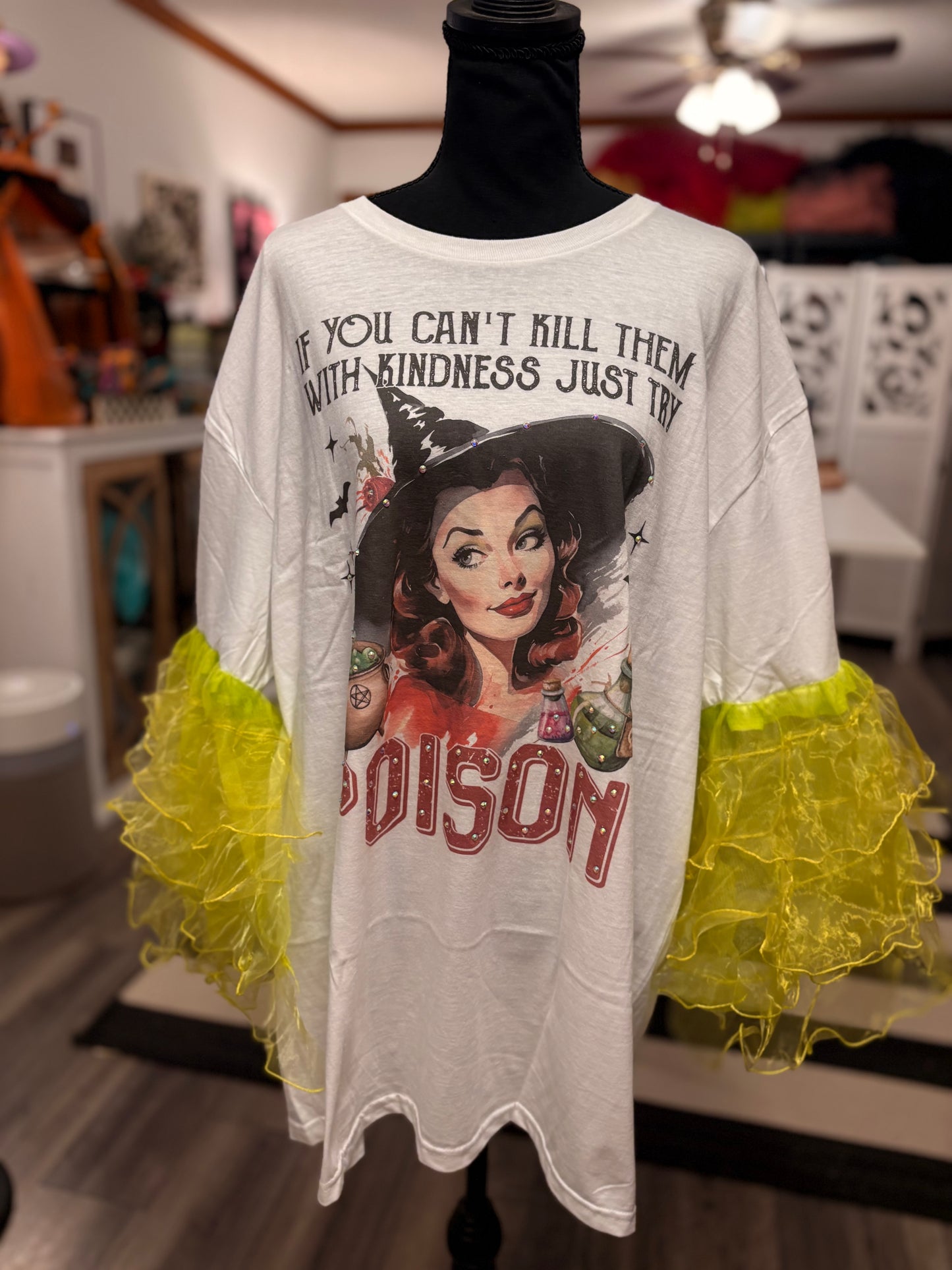 Poison Rockstar Ruffle Top One Size Fits a Small to XL
