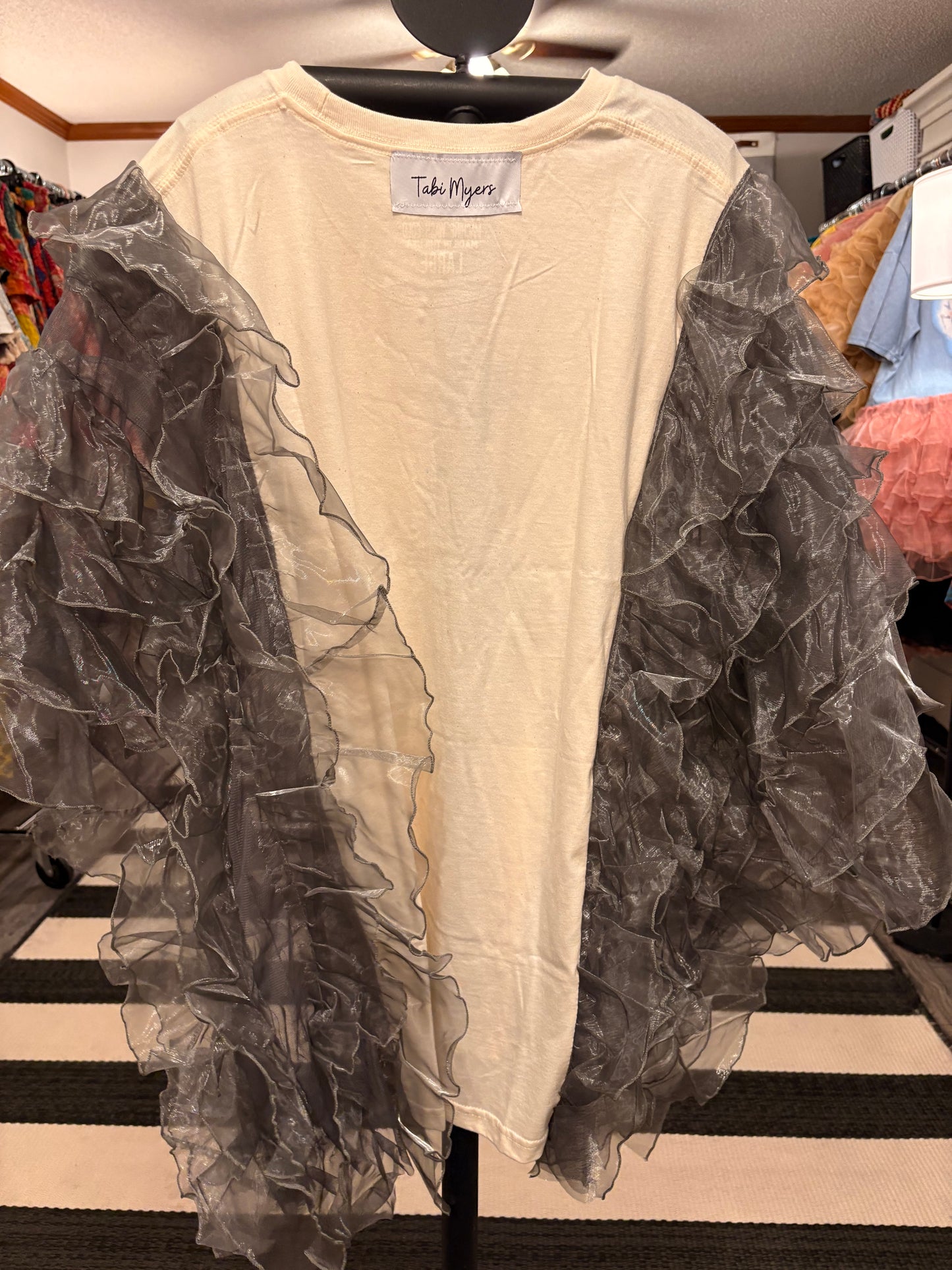 Girls Will Be Girls Rockstar Ruffle Top One Size Fits a Small to 3X