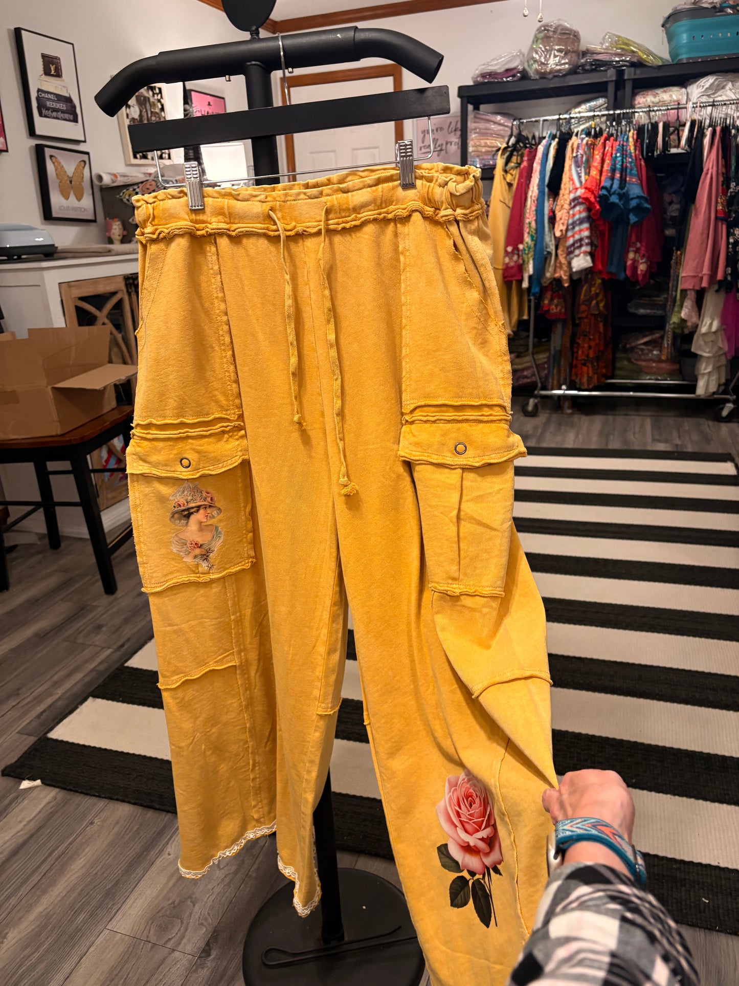 Pretty Rose “Junk” Terry Knit Cargo Pants Size 1X (14/16)