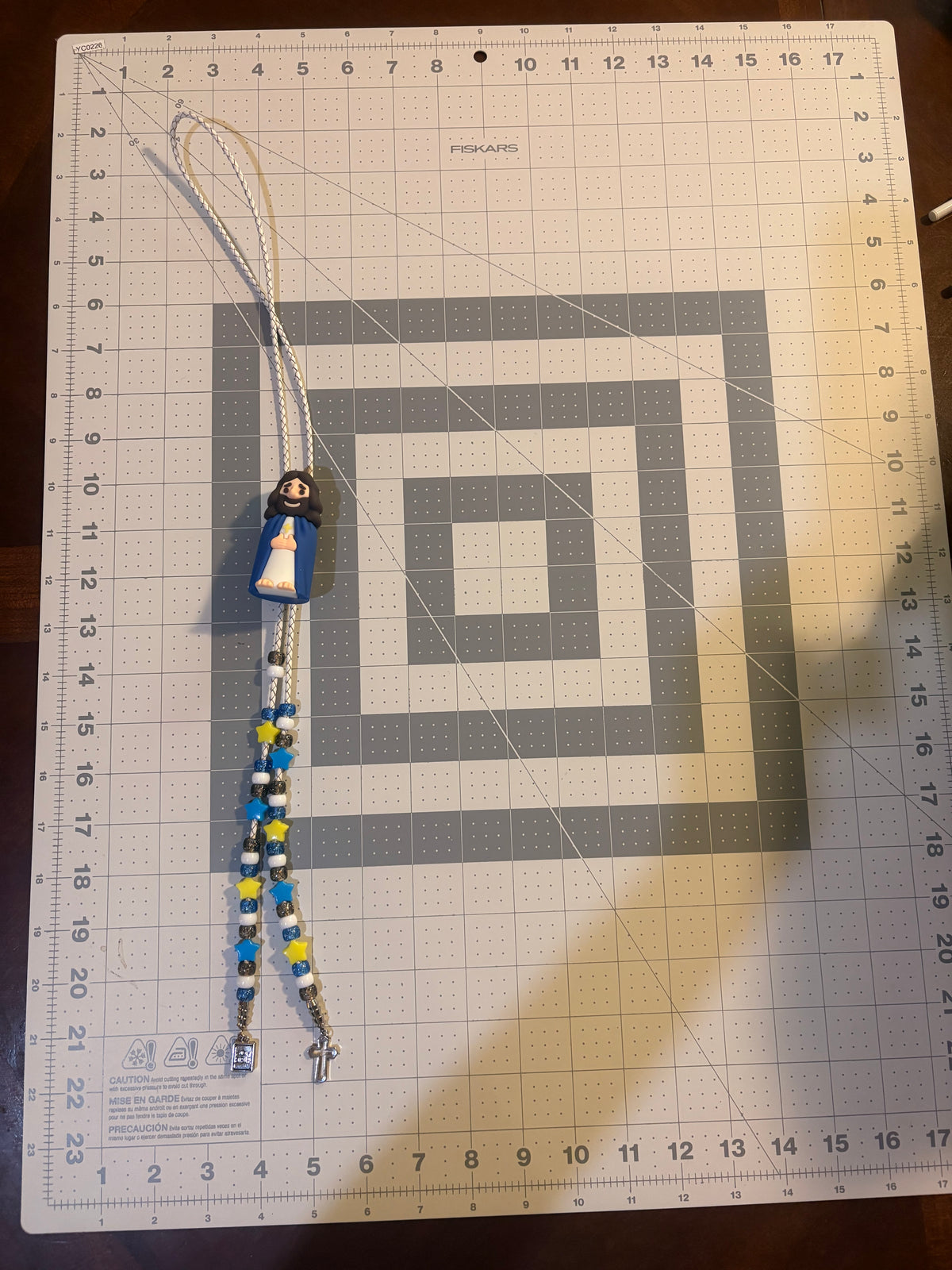 Blue Jesus Handmade Bolo Necklace