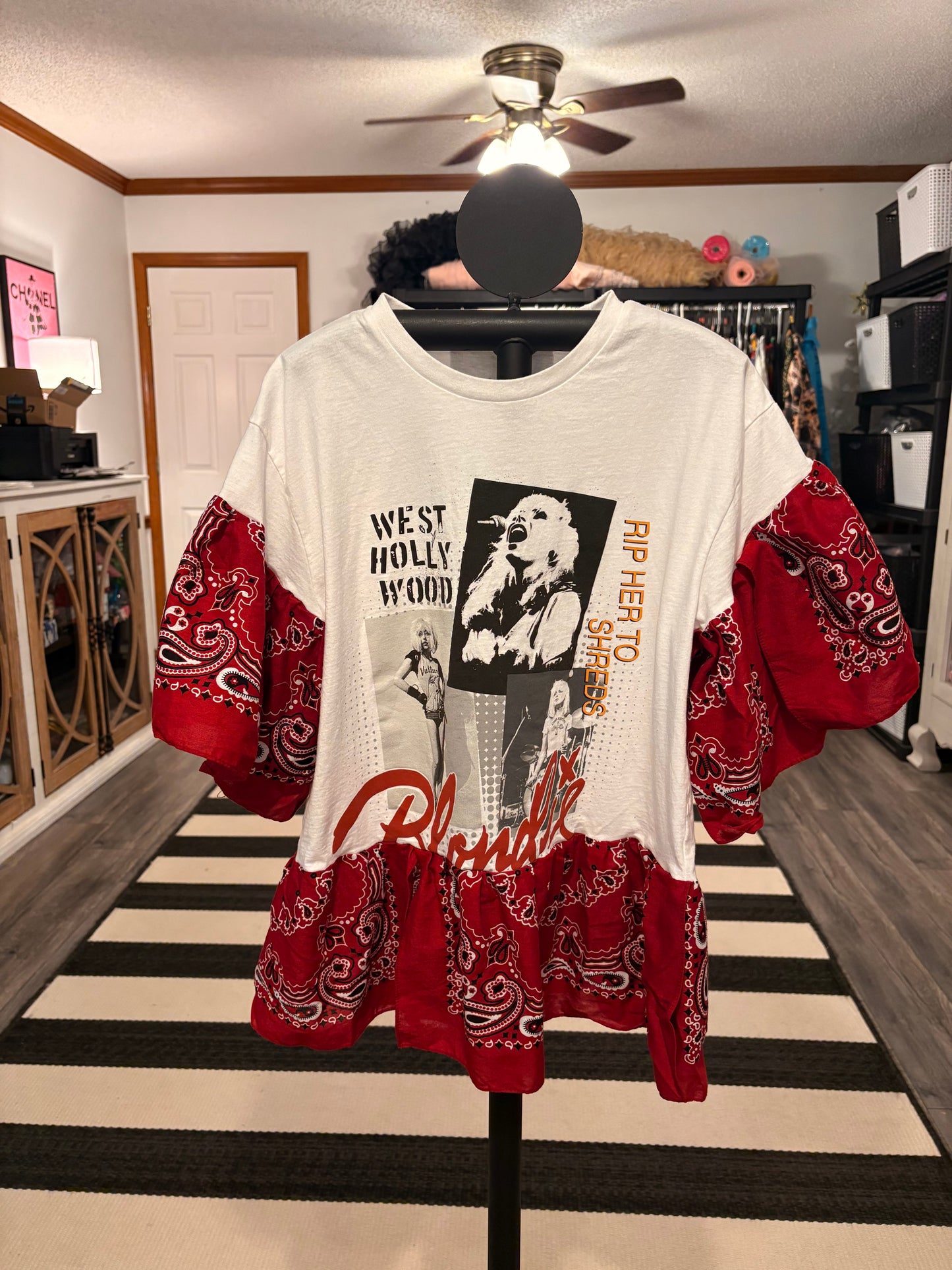 Call Me Bandana Baby Doll Tee Fits a Small to Large