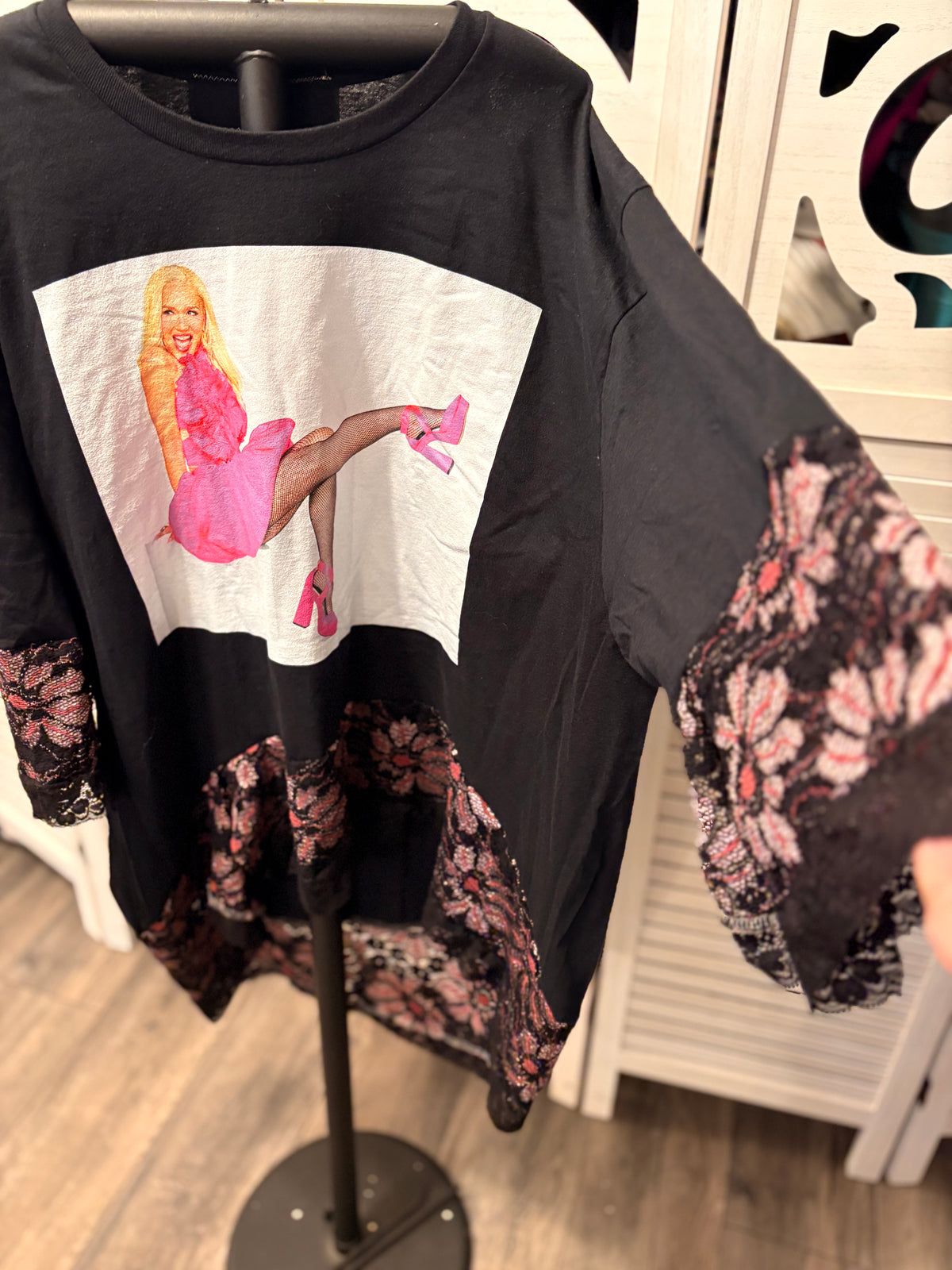 Just A Girl Glam Hi/Lo Tee One Size Fits Small to XXL
