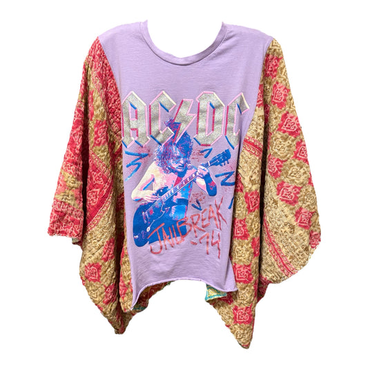 AC/DC Upcycled Vintage Kantha Poncho Tee One Size Fits A Small to XXL (6-16)