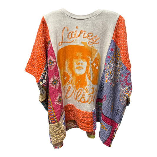 Lainey Upcycled Vintage Kantha ART Poncho Tee Fits A Size Small to 3X