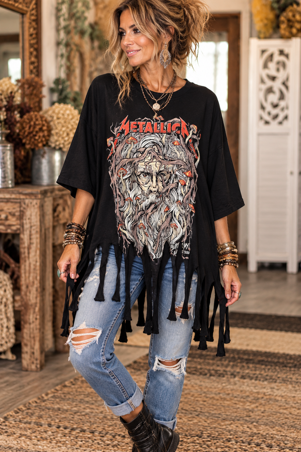 For Whom The Bells Toll Fringe Tee One Size Fits Small to 4X