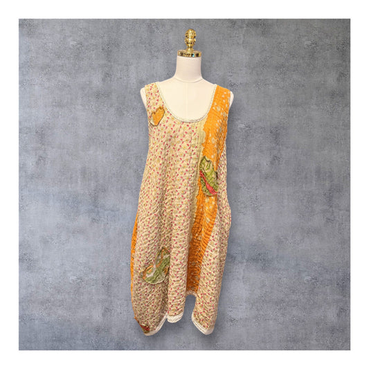 Van Gogh Upcycled Vintage Kantha Quilt ART Jumper One Size Fits A Small to XL Oversized