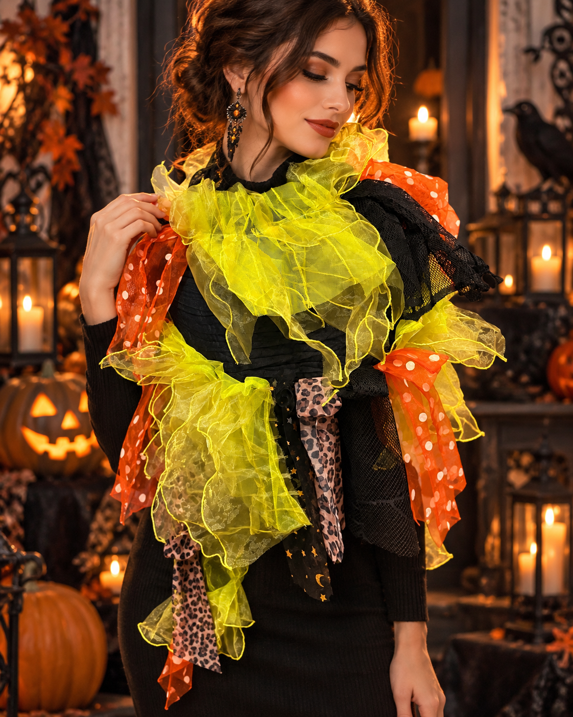 Wicked Glam Fringe Long Scarf/Boa