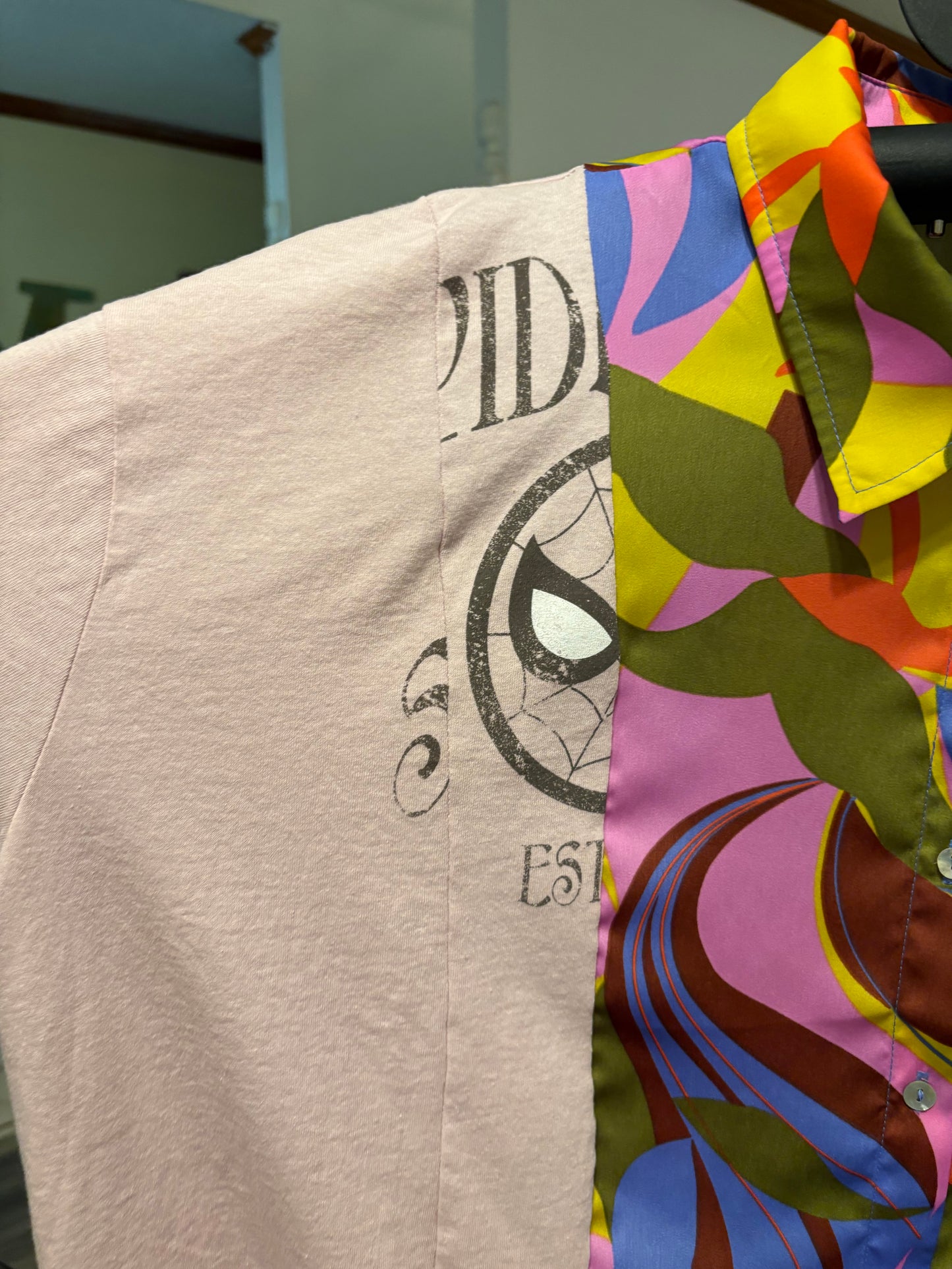 Psychedelic Spidey Boxy Mixed Tee One Size Fits a Small to XL