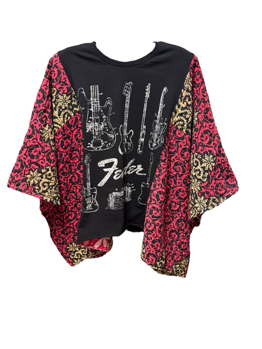 Fender Upcycled Vintage Kantha Poncho Tee Fits A Size Small to XL