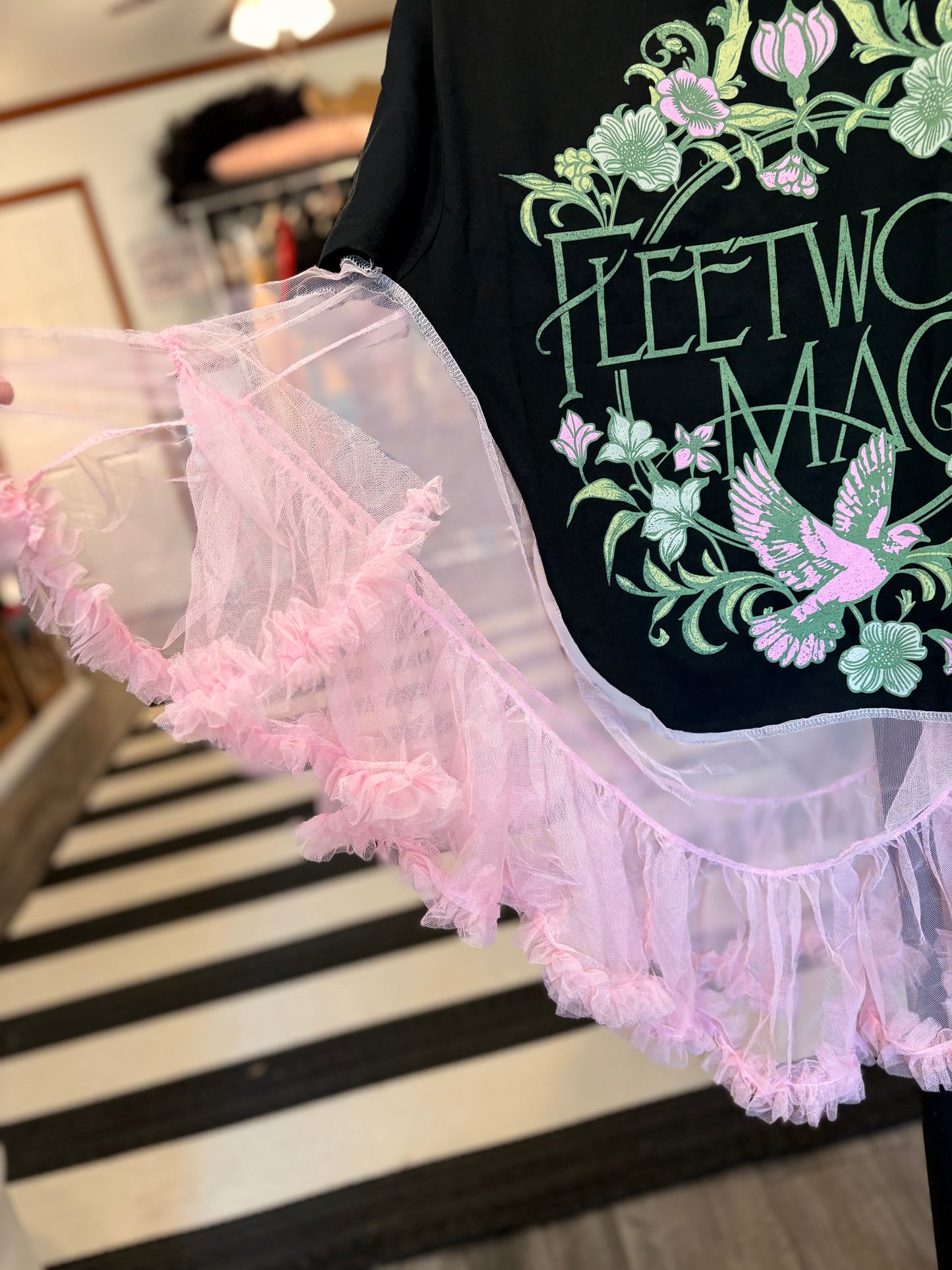 Fleetwood Mac Upcycled Angel Rockstar Poncho One Size Fits a Small to XXL