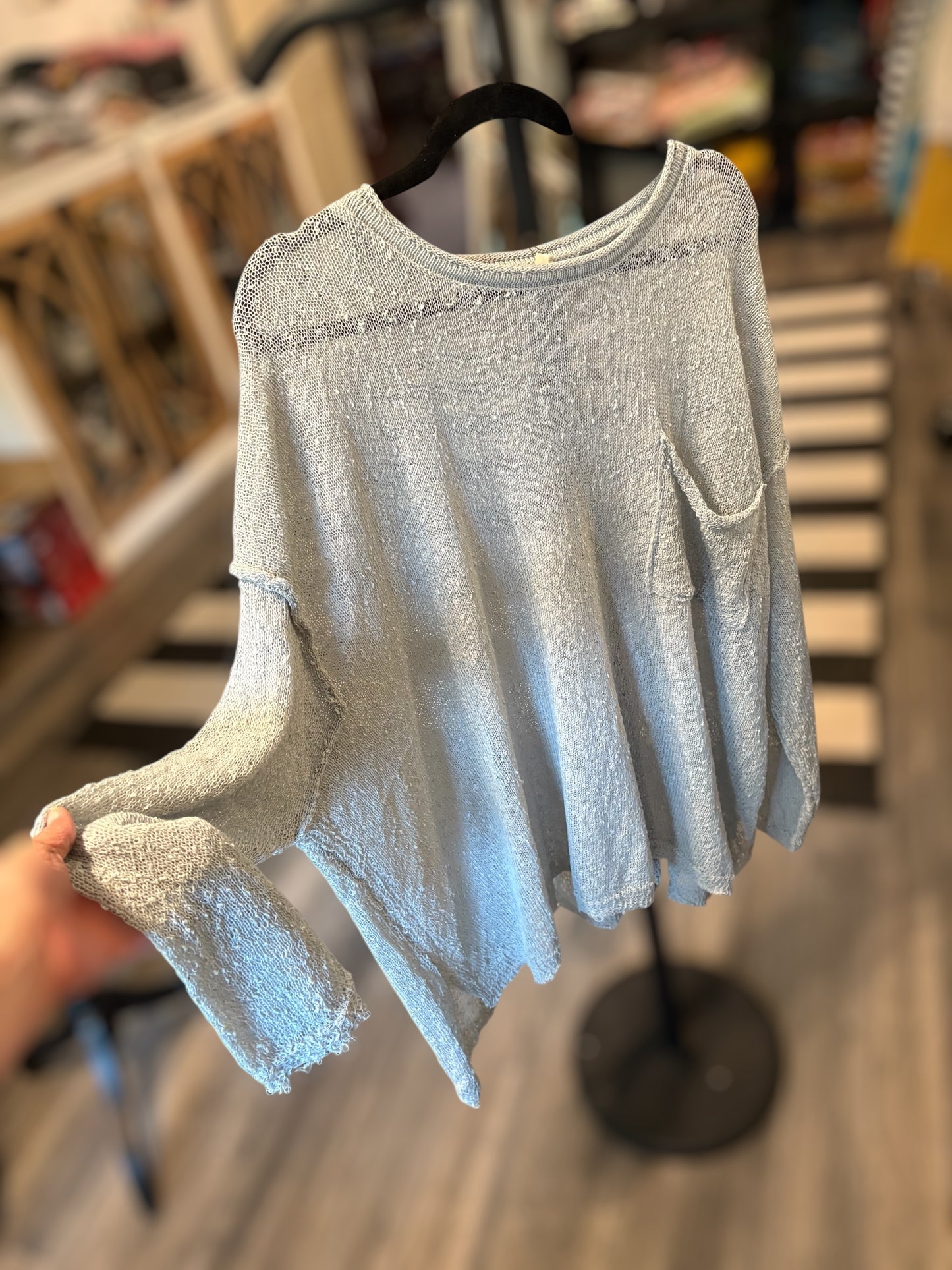Beautiful Blue Boxy Knit Pullover