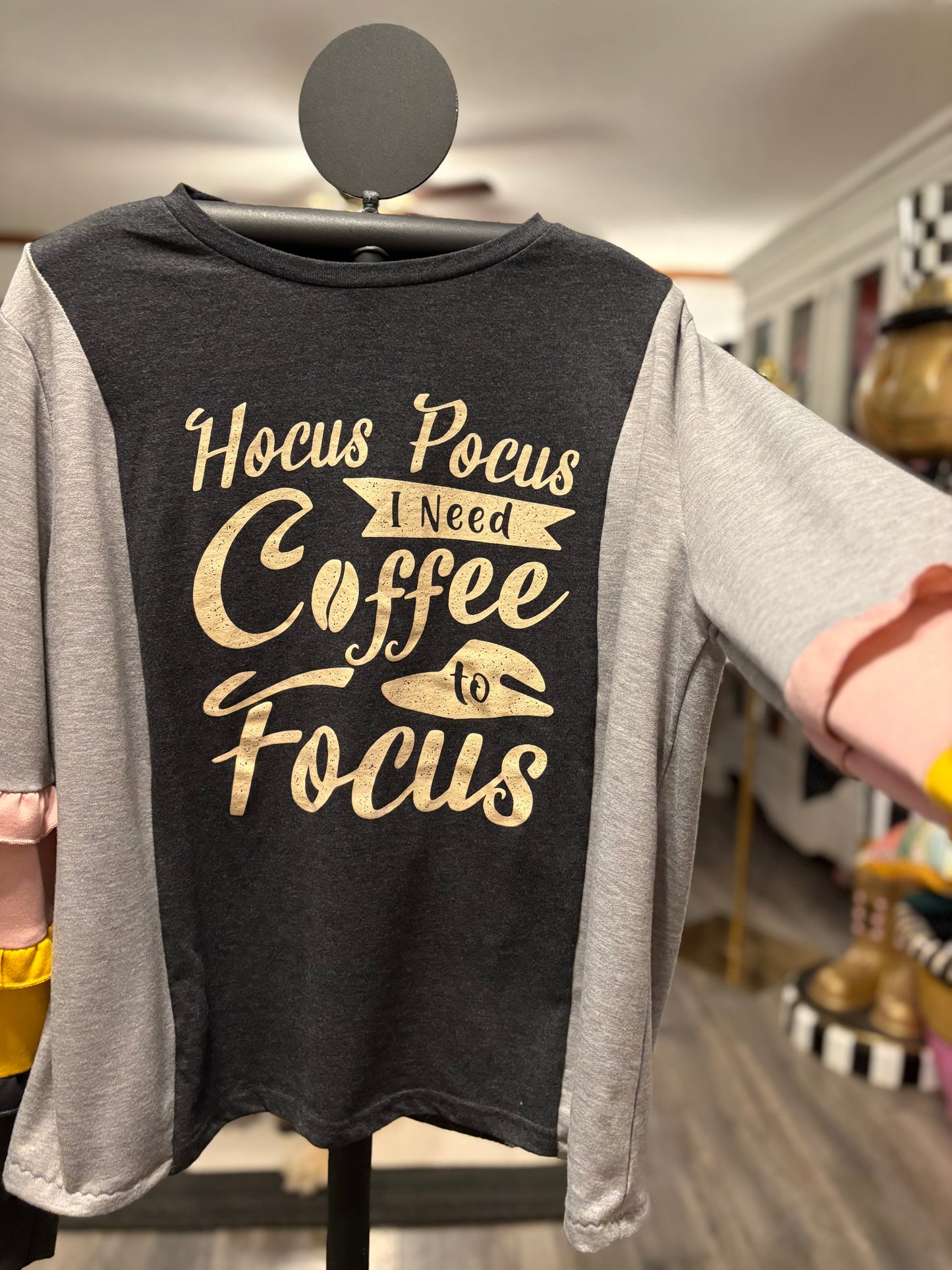 Hocus Pocus Focus Upcycled Funky Top Fits a Small to XL Super Oversized