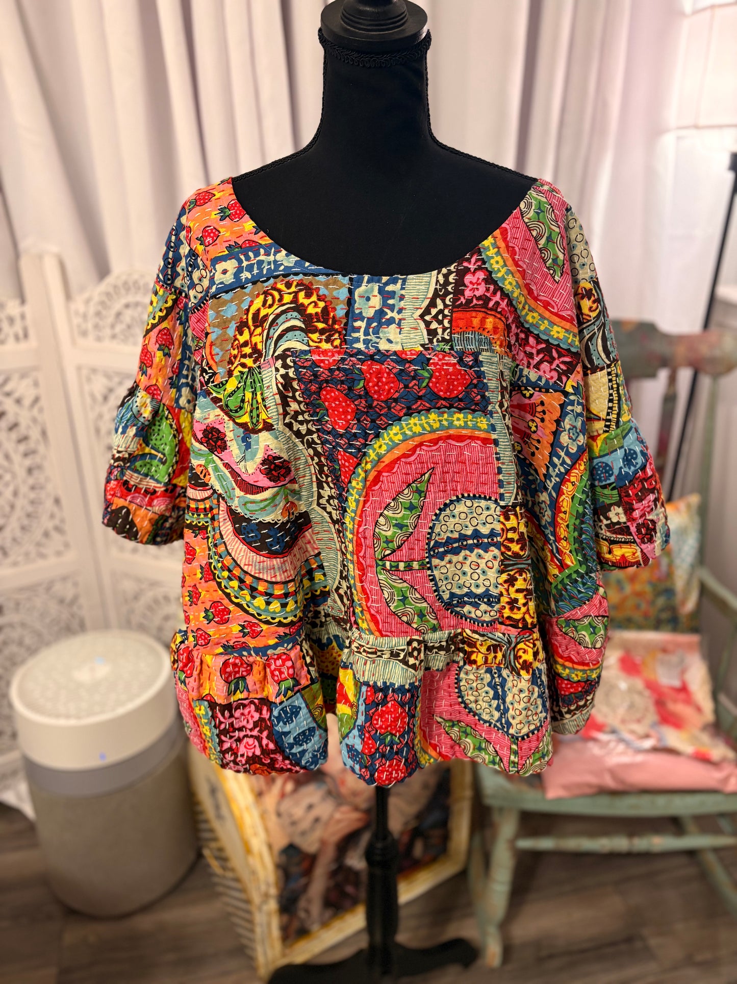 Mimi Kantha Circle Top One Size Fits a Small to XXL