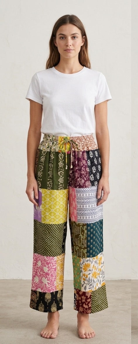 Carmen Patchwork COTTON PANT One Size Fits a Small to XL 2-14