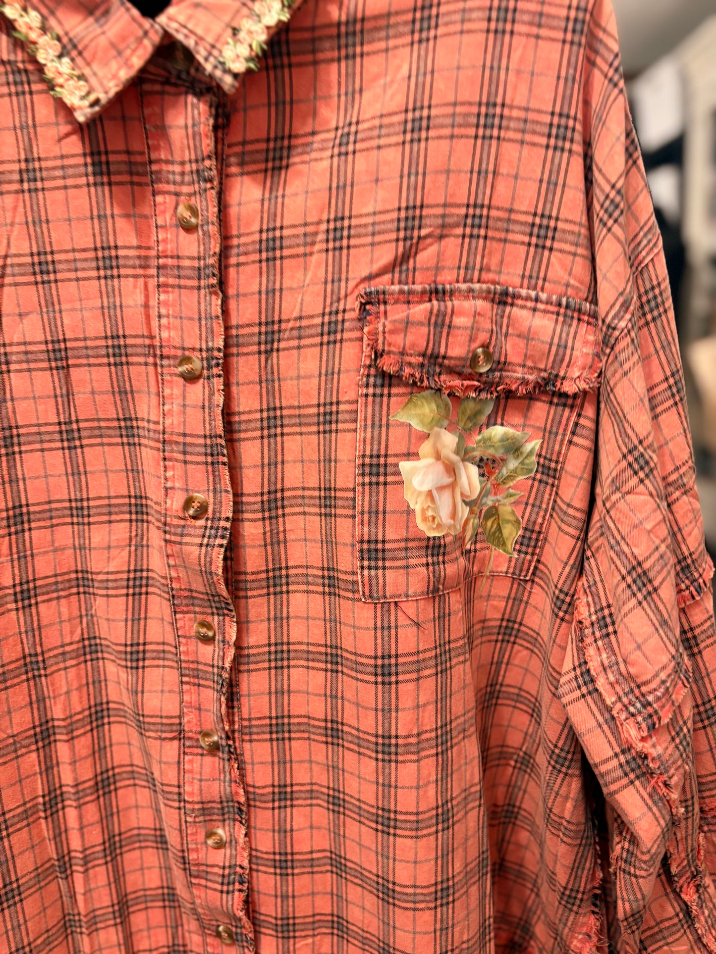 Love “Junk” Flannel Very Long Length One Size Fits an XXL-3X 16-20