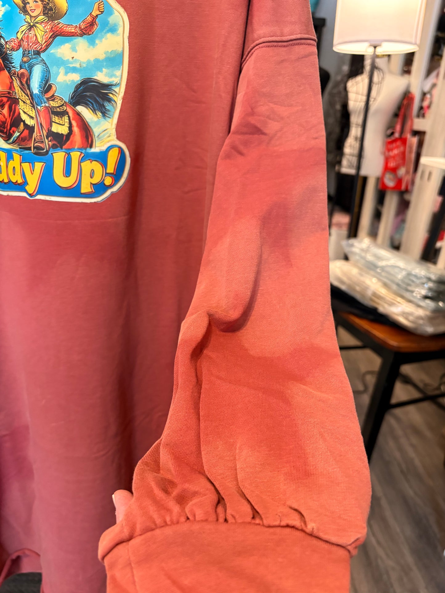 I Don’t Have An Accent Upcycled Oversized Star Distressed Sweatshirt Long Length Fits Small-Large