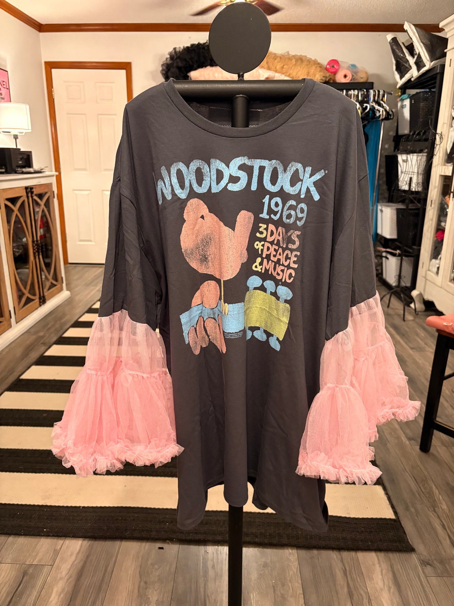 Pink Woodstock Rockstar Tee One Size Fits A Large to 3X