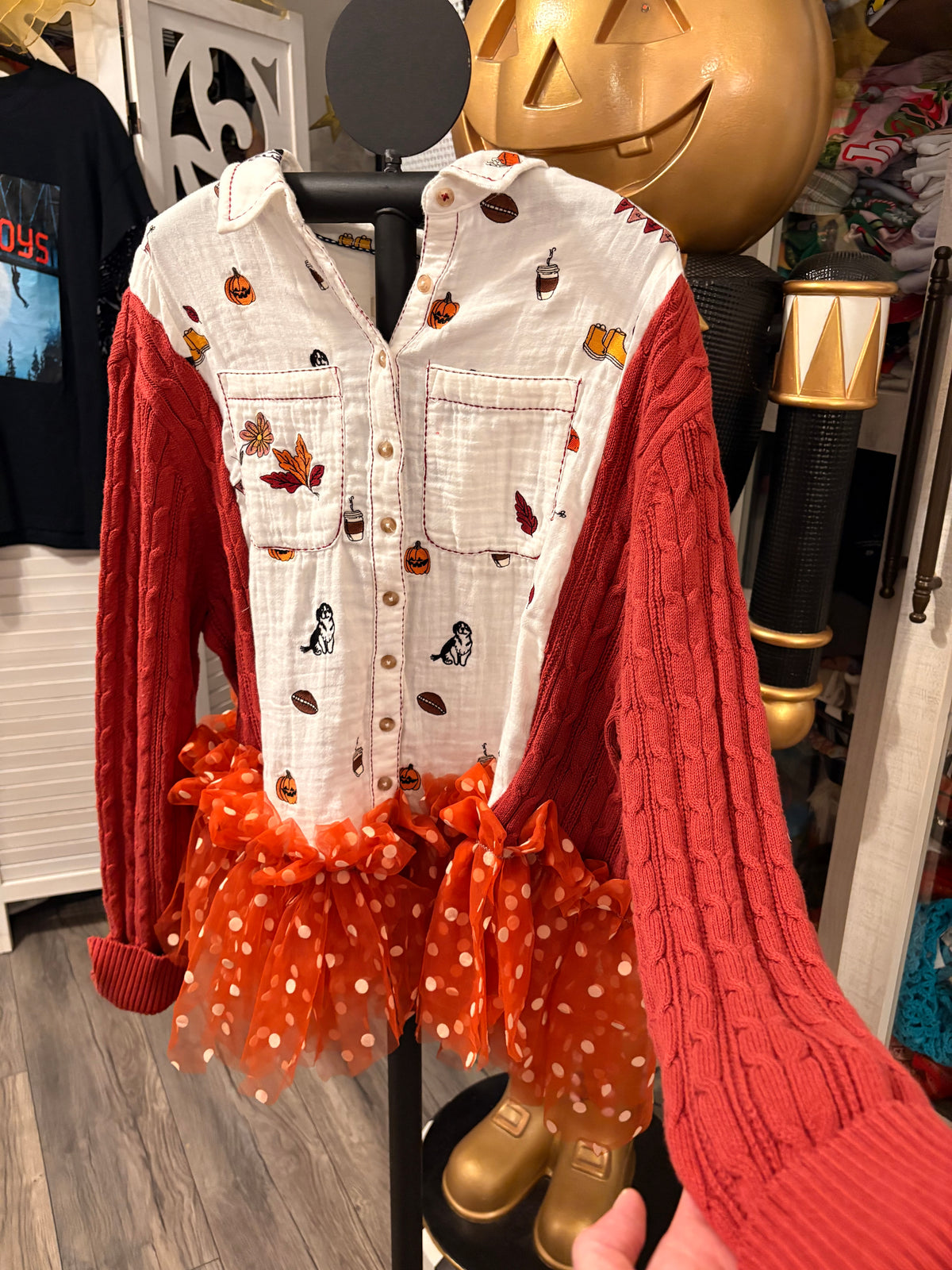 All Things Fall Glam Fringe Tee One Size Fits a Small to 3X