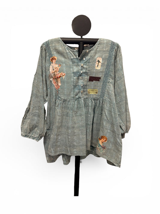 Happiness Upcycled Speak To Me Shirt Fits a Small to XL (2-14)