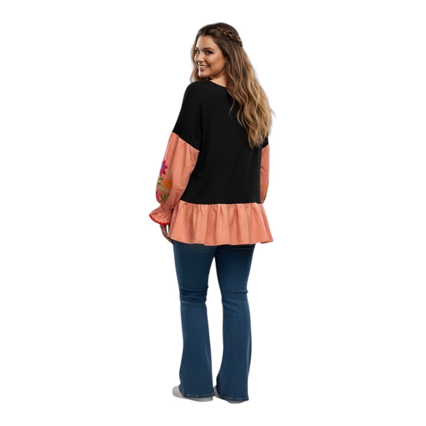 Dolly Upcycled Drop-Sleeve Tee One Size Fits a Small to XL