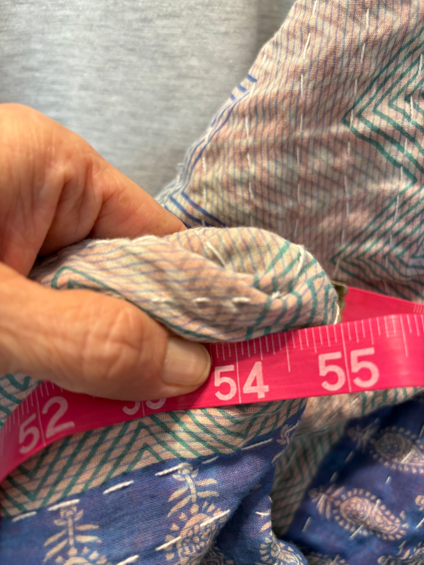Krabby Patty Upcycled Vintage Kantha Poncho Tee Fits A Small to XL