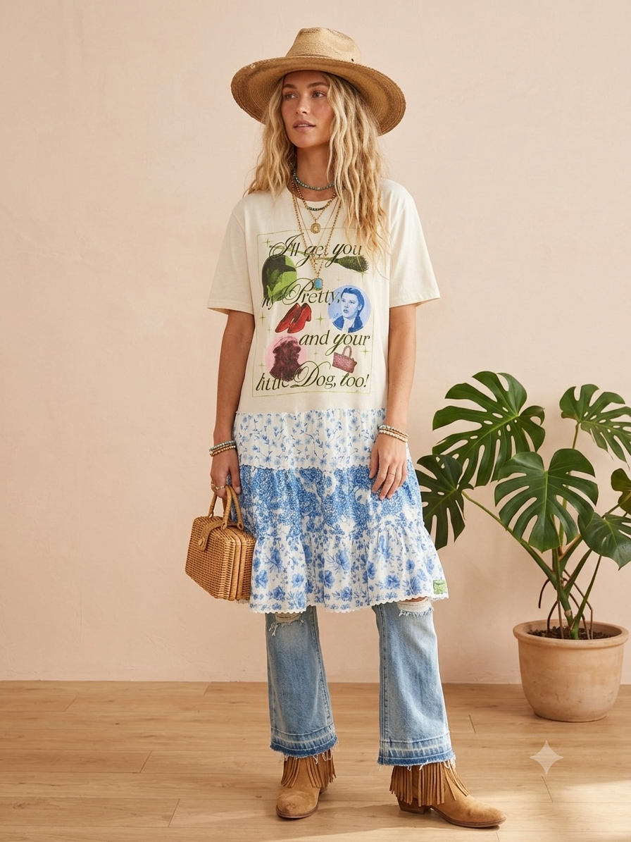 I’ll Get You My Pretty Upcycled Tee Dress One SIze Fits a Small to Large