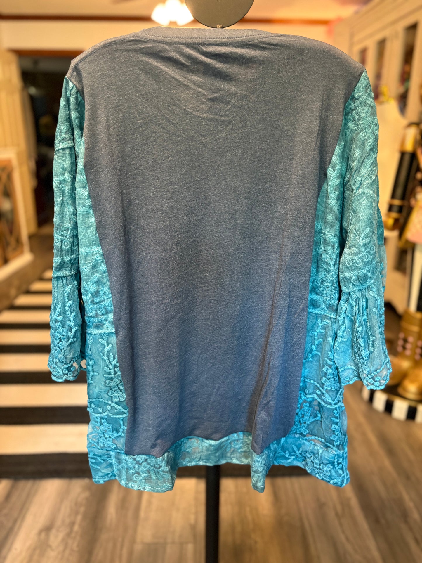 Lace Pumpkin Upcycled Drop-Sleeve Tee One Size Fits a Small to XXL