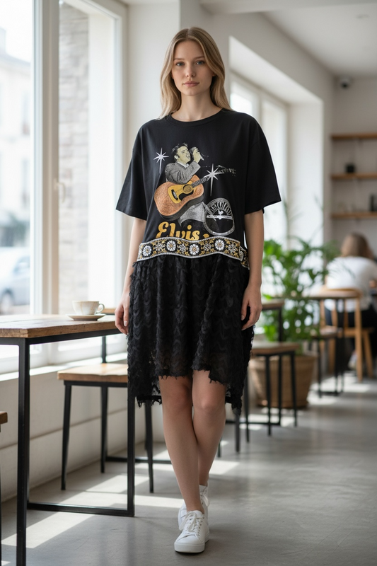 The King of Rock Upcycled Rockstar Fairytale Dress One Size Fits a Small to XLarge Oversized!