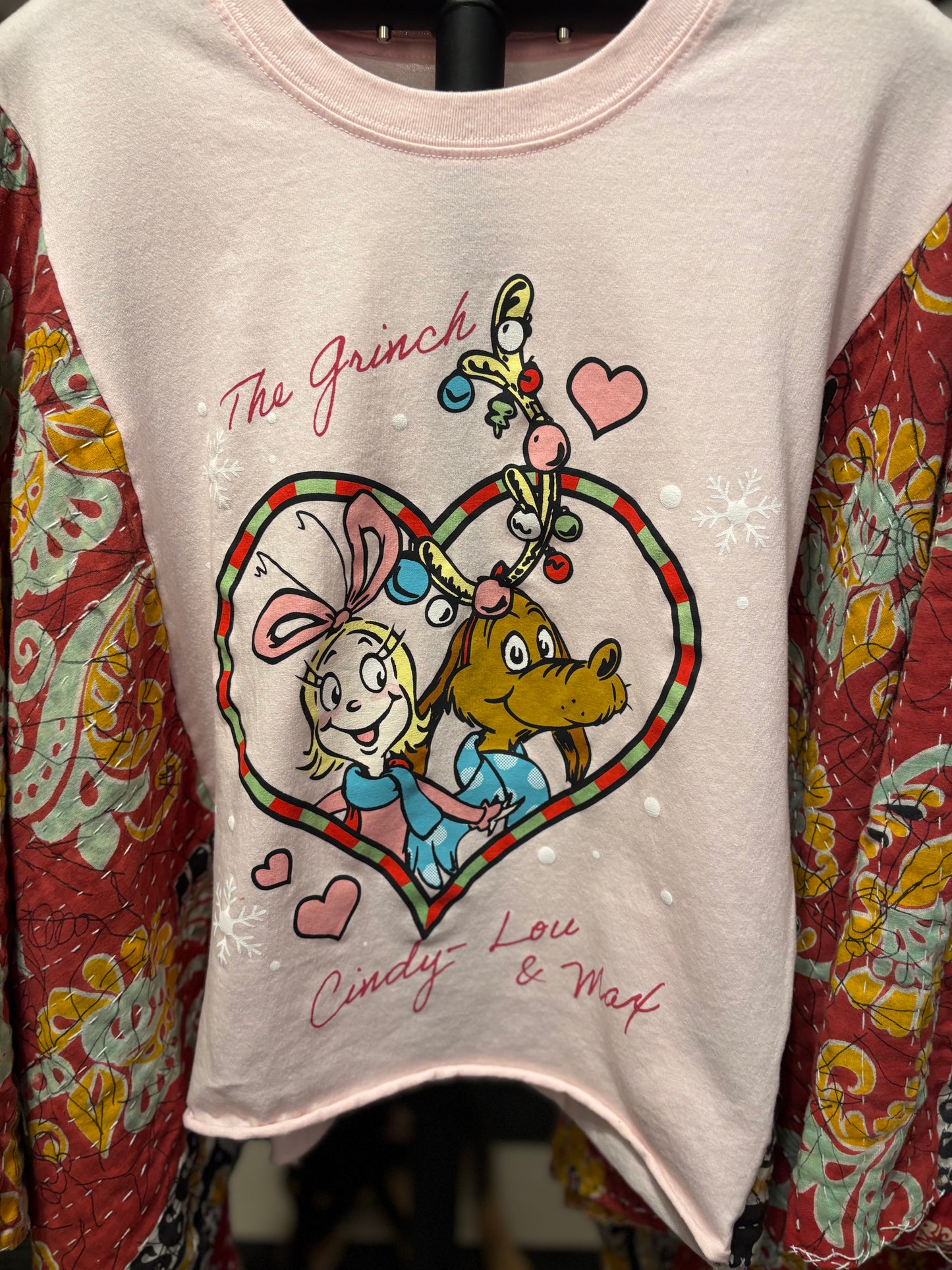 Cindy Lou and Max Vintage Kantha Quilt Poncho Tee One Size Fits a Small to Large CROPPED