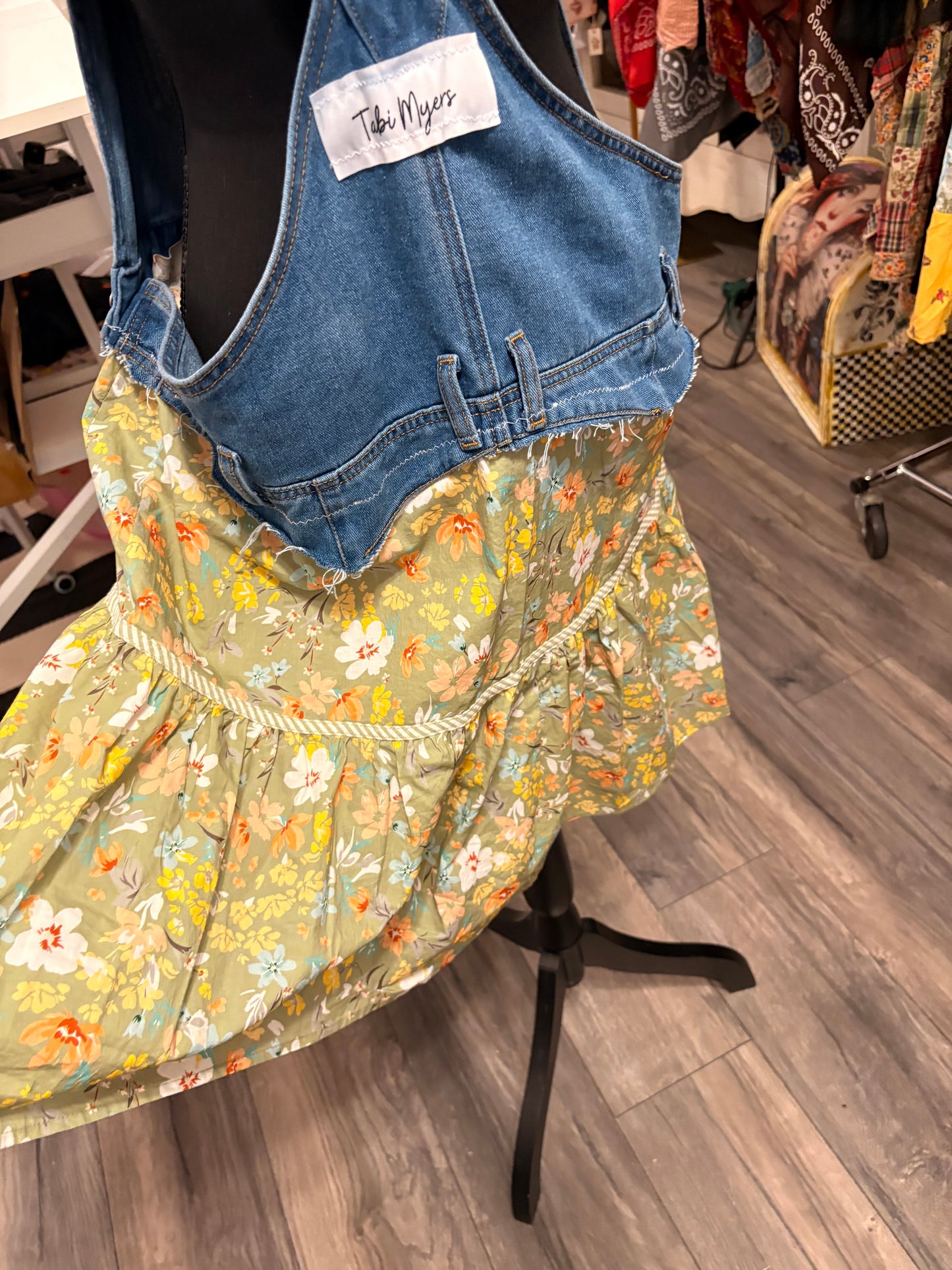 On The Prairie Overall Dress Fits a Size Small/Medium 4/6/8