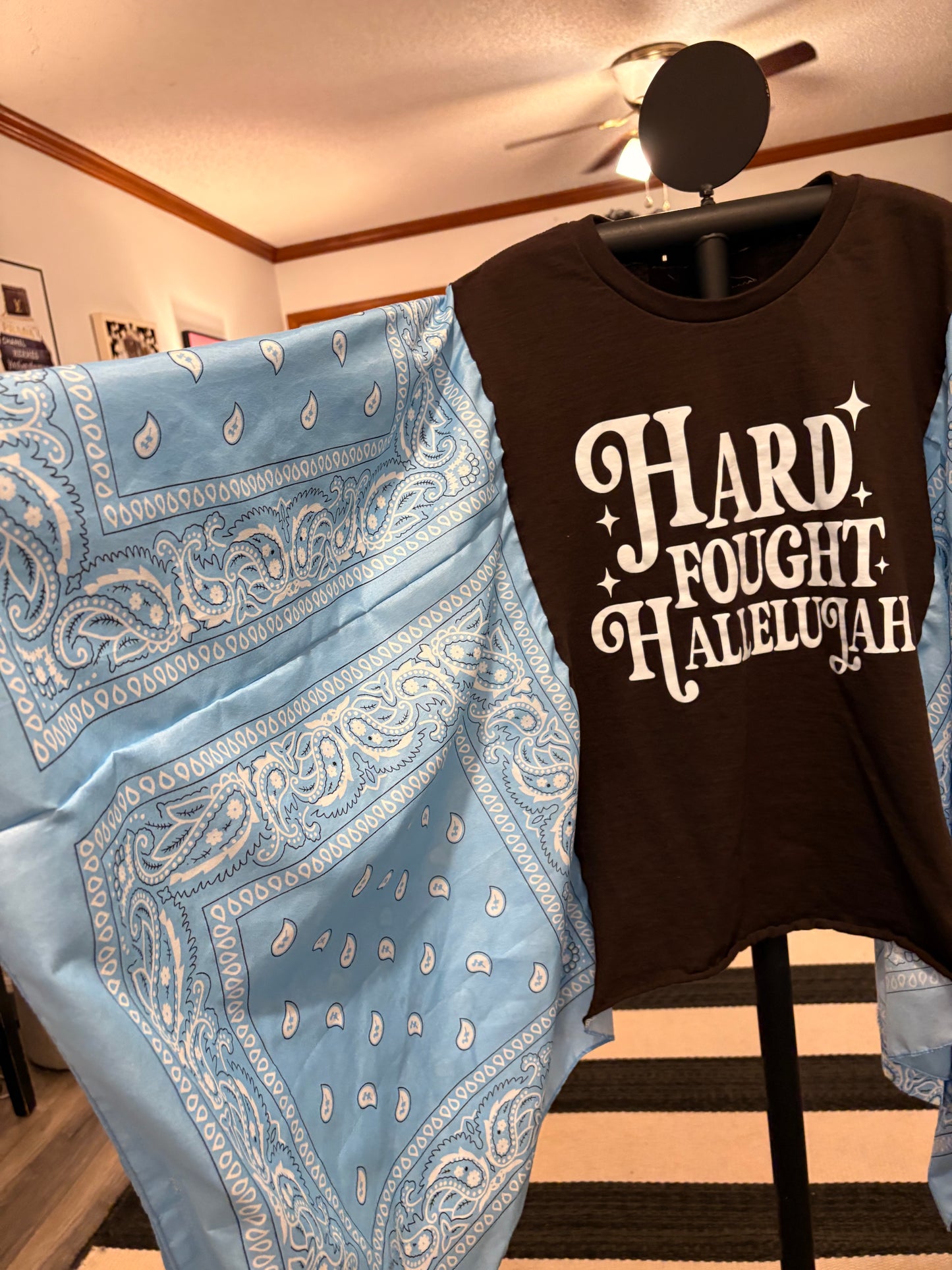 Hard Fought Bandana Poncho Tee Fits a Small to XL