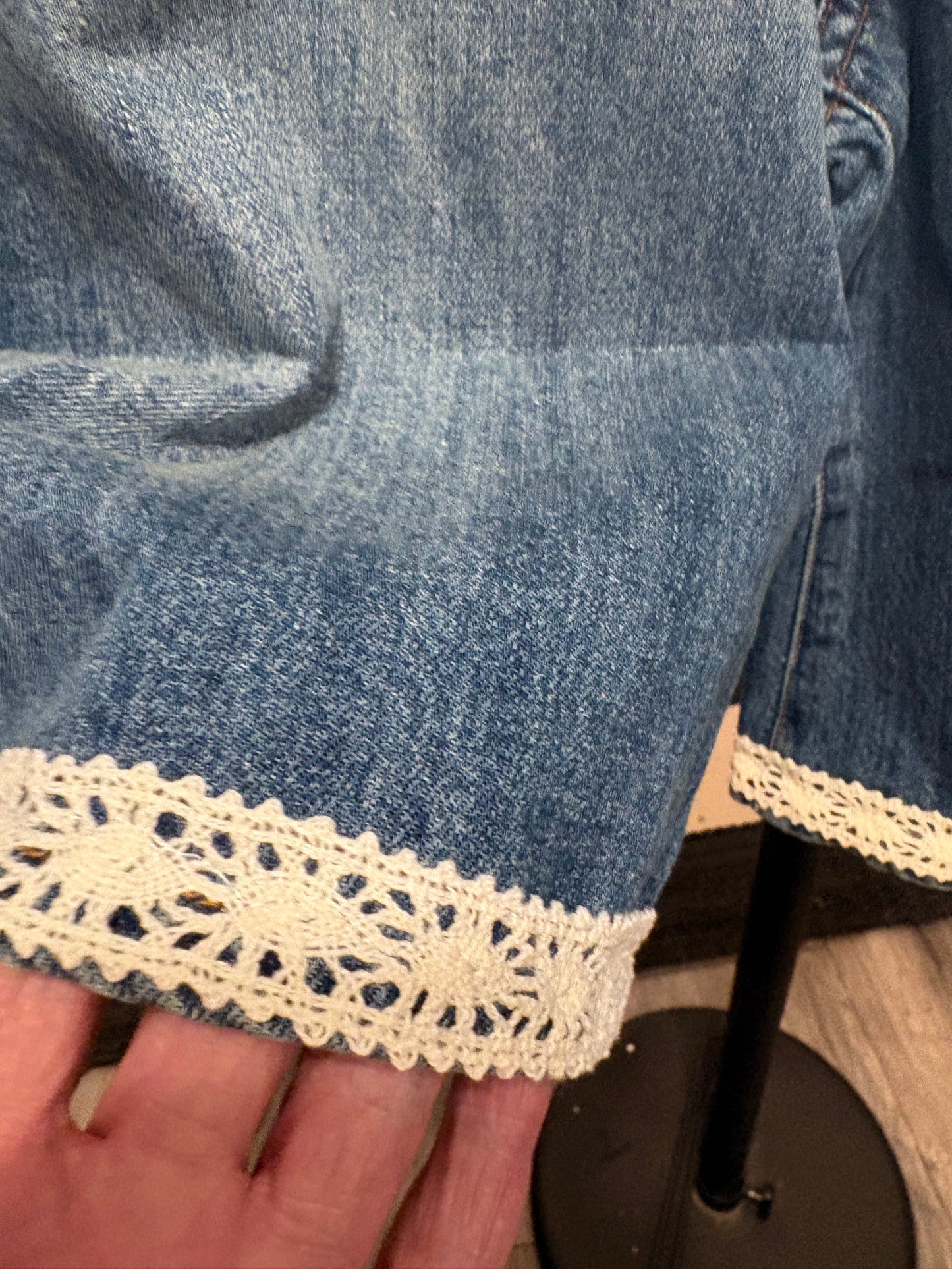 Aurora Refashioned Junk Jean Short Large 10/12